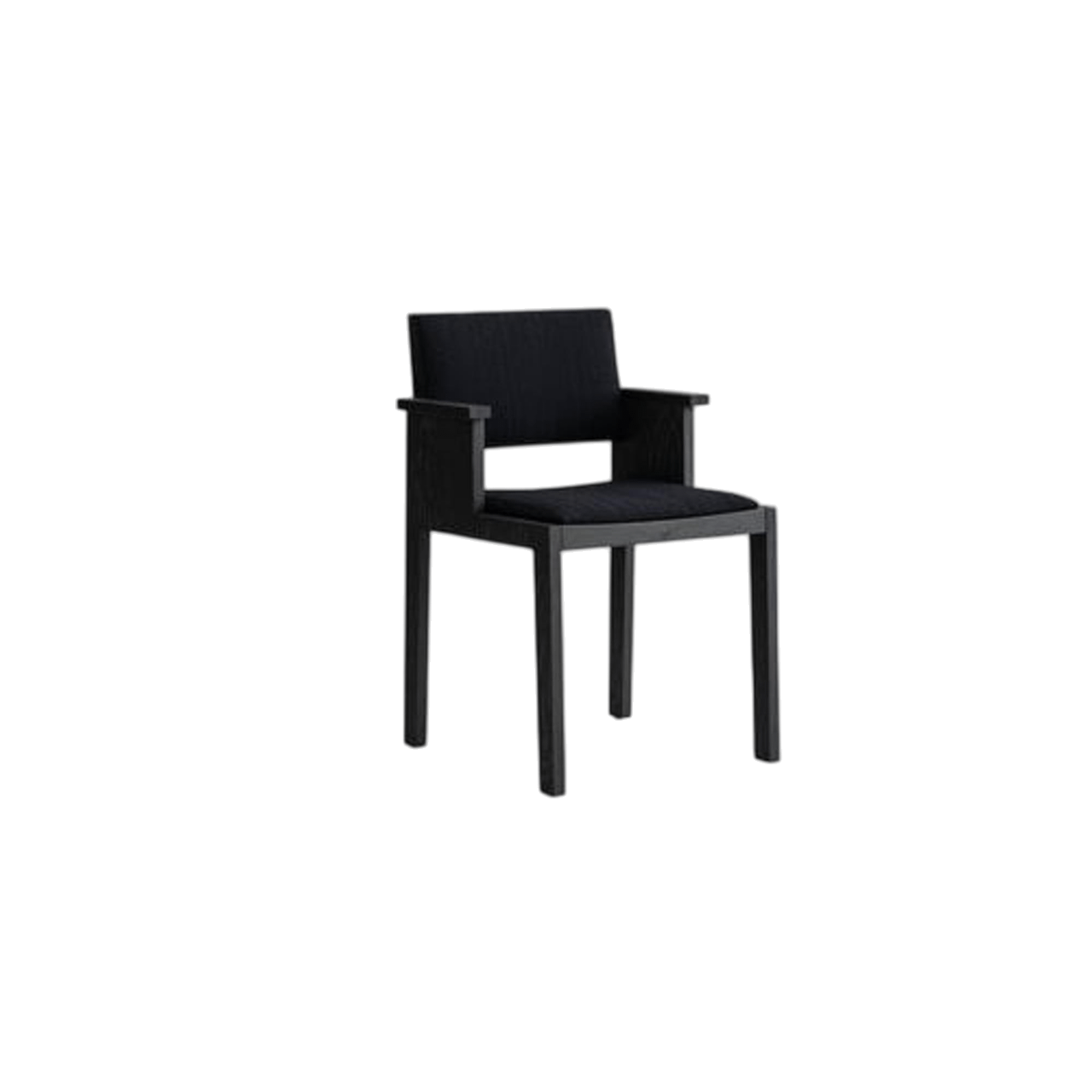 Vaarnii 016 Maasto Chaise de Salle à Manger avec Accoudoirs et Siège/dossier Rembourrés Noir/carré 0194