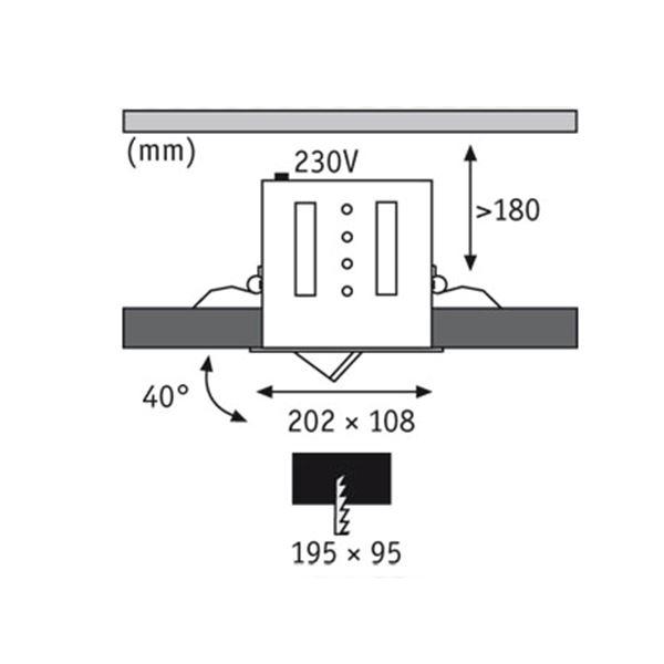 Paulmann Cardano LED Spot Dobbelt m. Kip Stregtegning