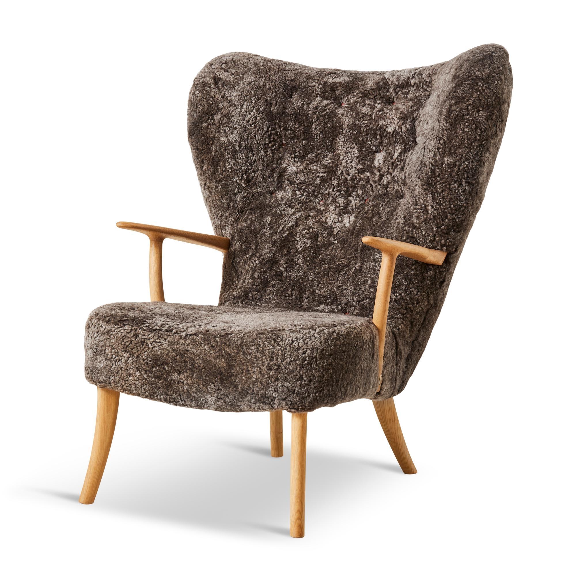 Warm Nordic Pragh Armchair Sheepskin Drake/Natural Oiled Oak