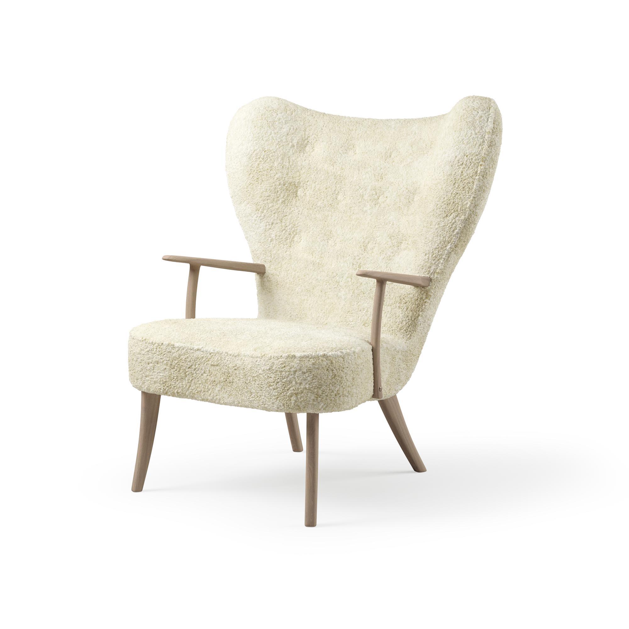 Warm Nordic Pragh Lænestol Sheepskin Off White/Hvidoileret Eg