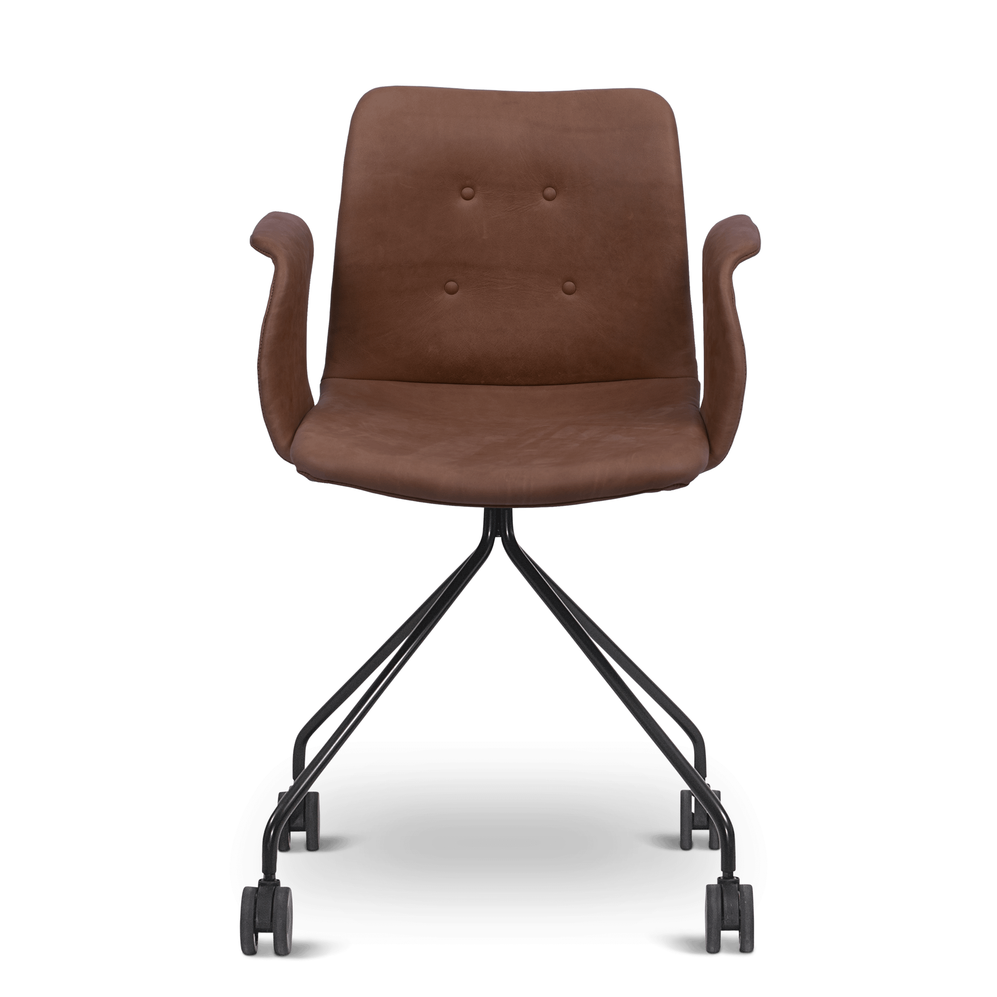 Bent Hansen Primum Office Chair w. Armrests And Wheels Black/ Brown