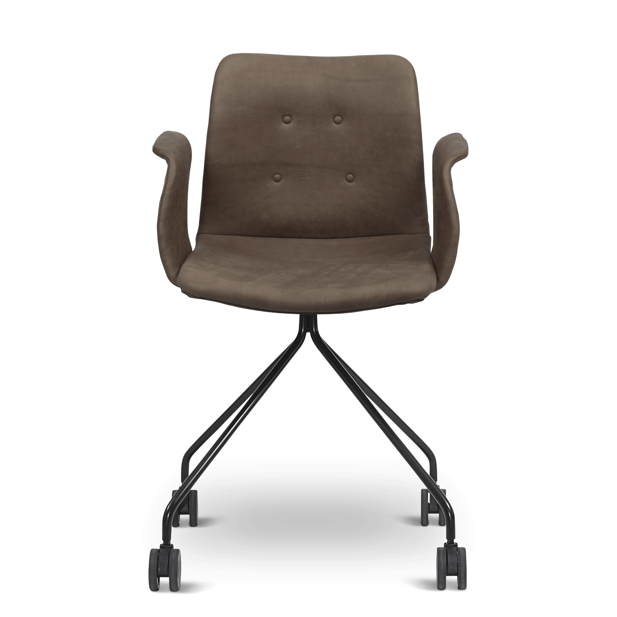 Bent Hansen Primum Office Chair w. Armrests And Wheels Black/ Tartufo