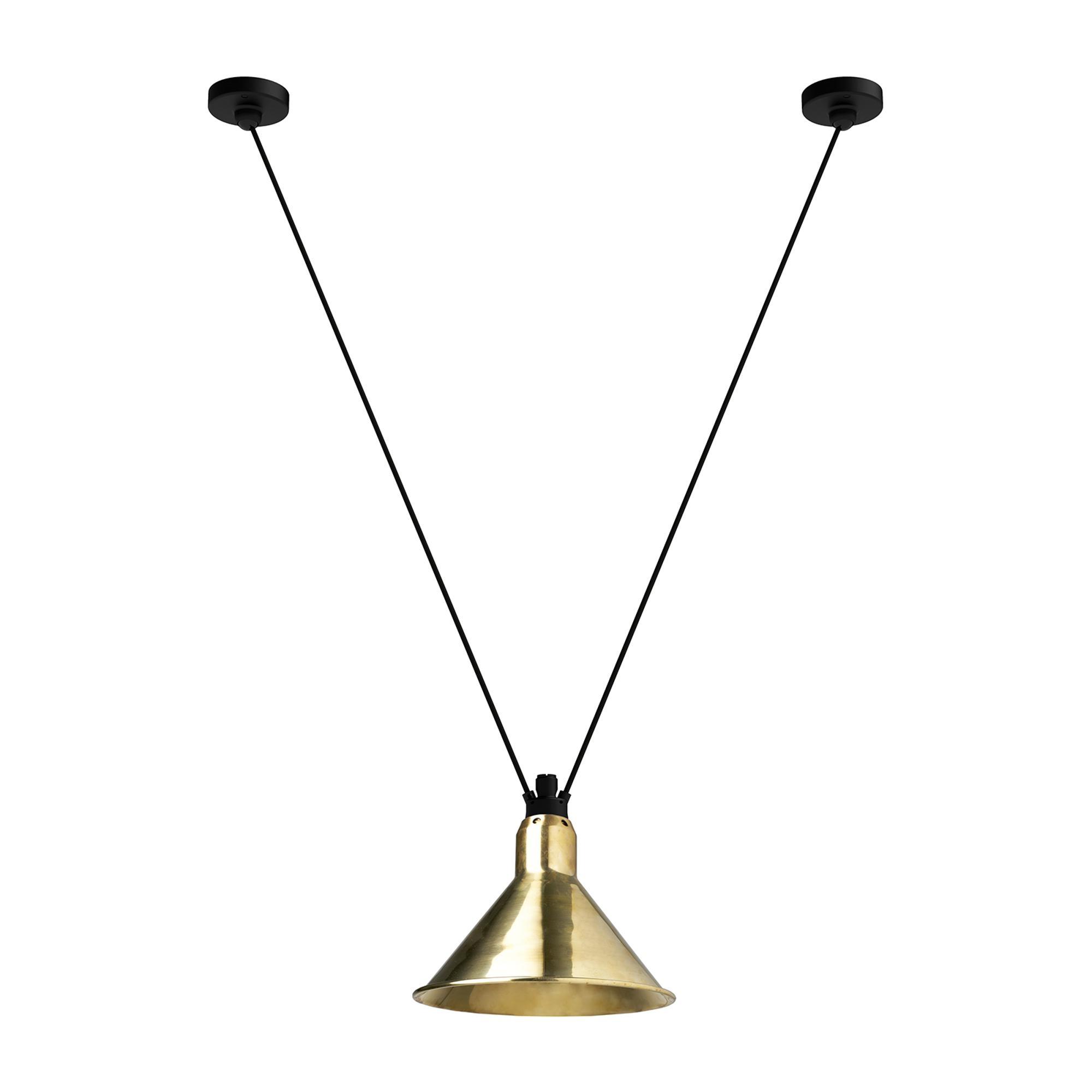 Lampe Gras N323 L Conic Pendant Black/ Brass