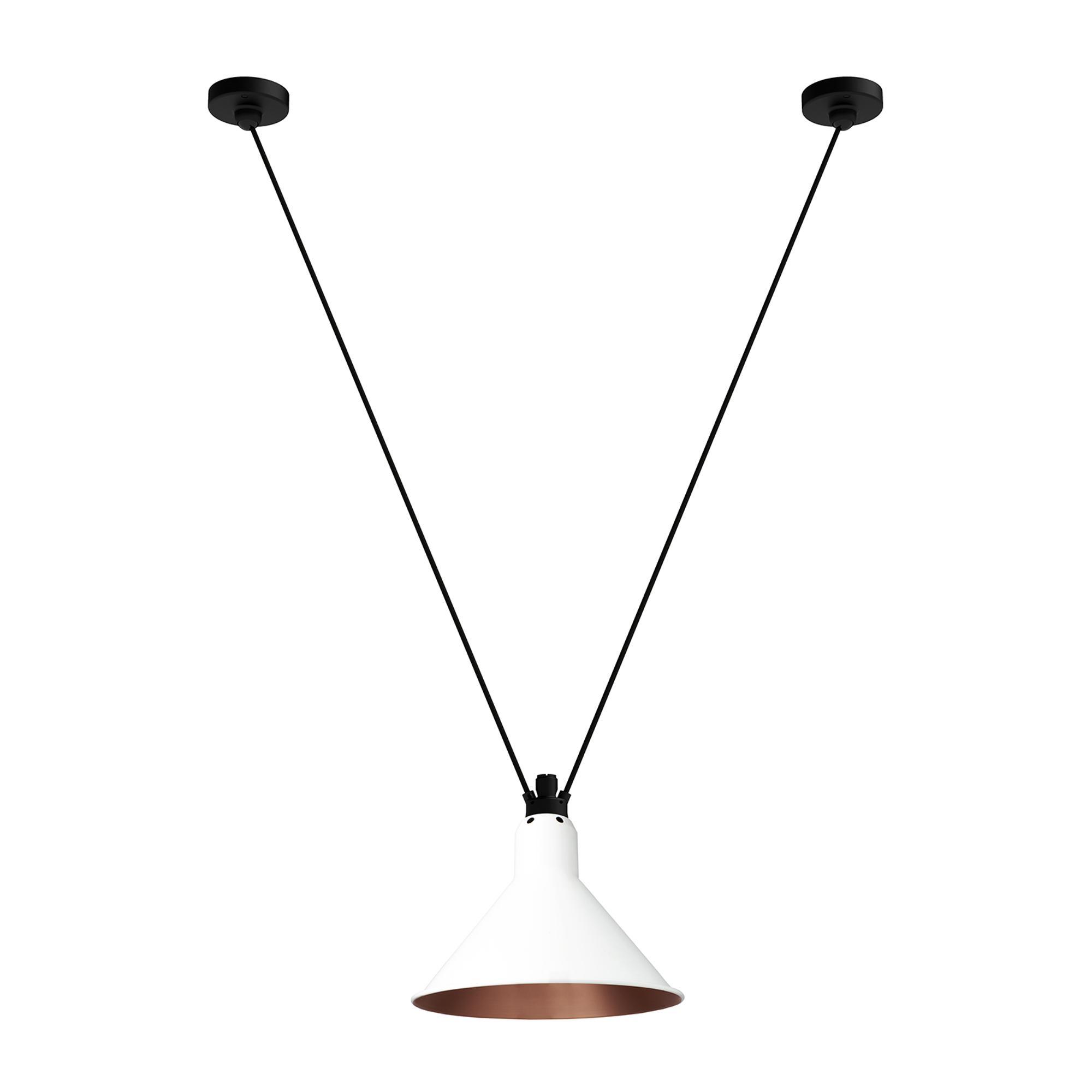 Lampe Gras N323 L Conic Pendant White/ Copper