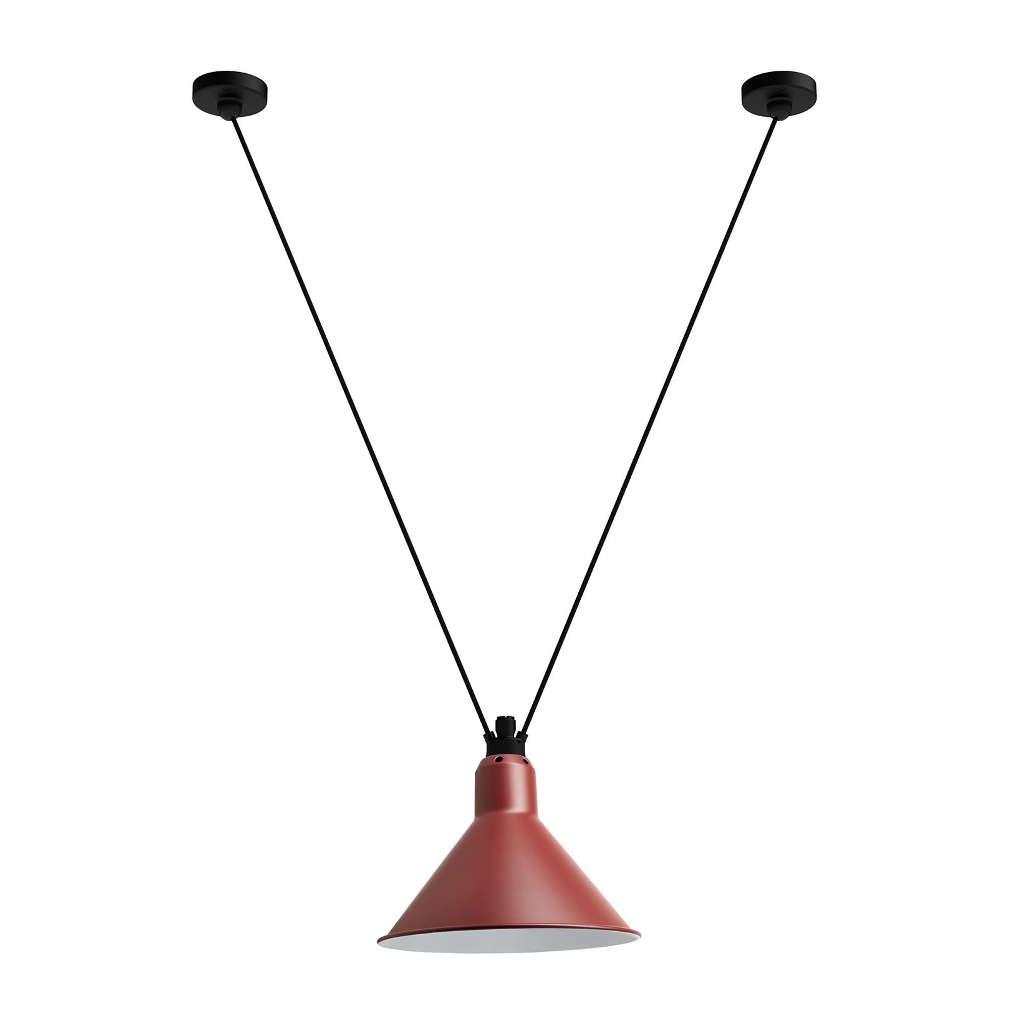 Lampe Gras N323 L Conic Pendant Black/ Red