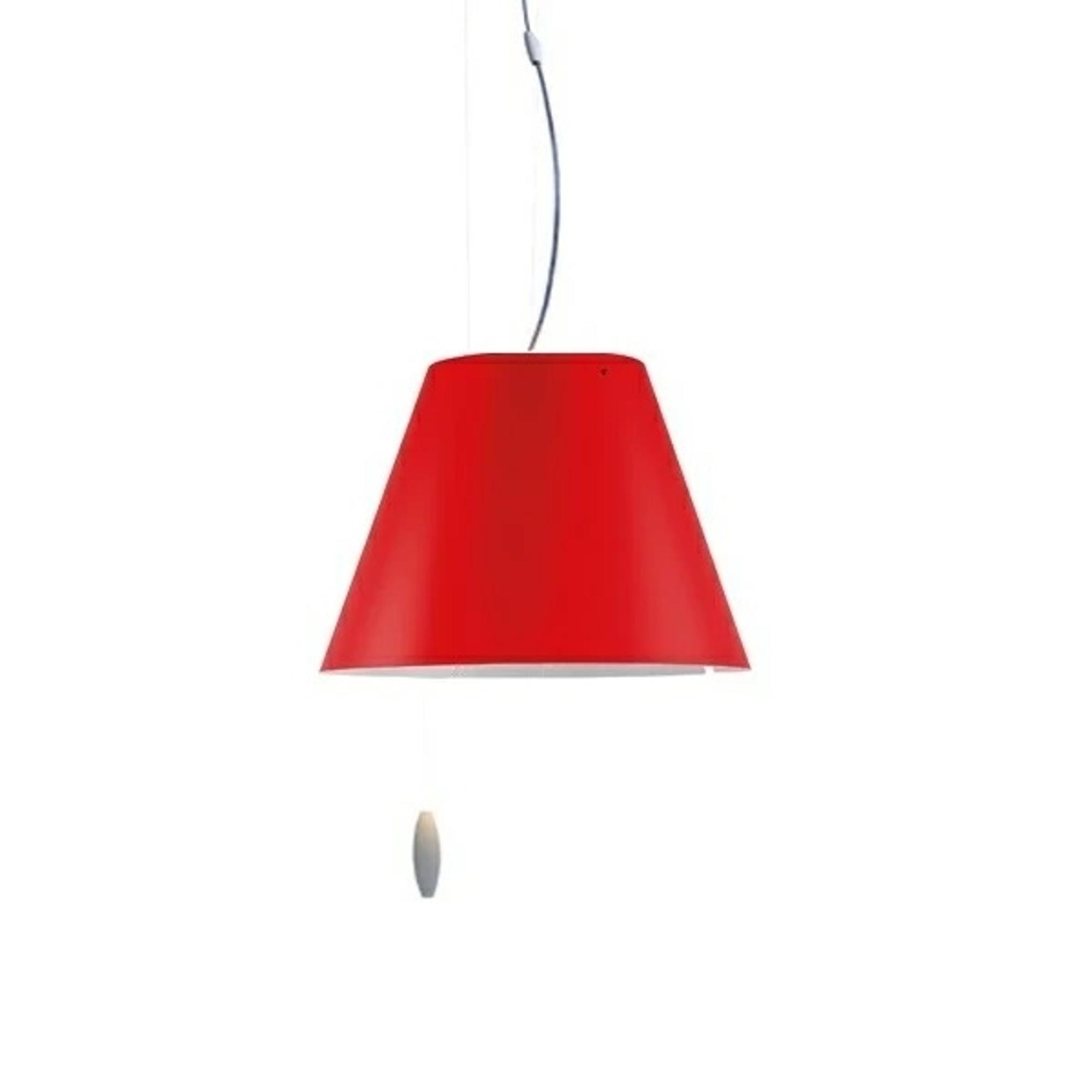 Luceplan Costanzina Pendant White M. Red Shade