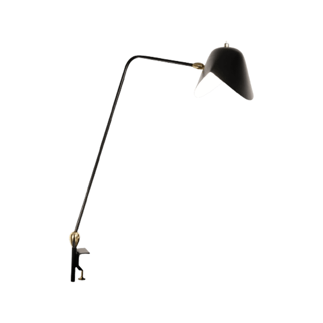 Serge Mouille Two Rotulas Agrafée Skrivebordslampe Sort