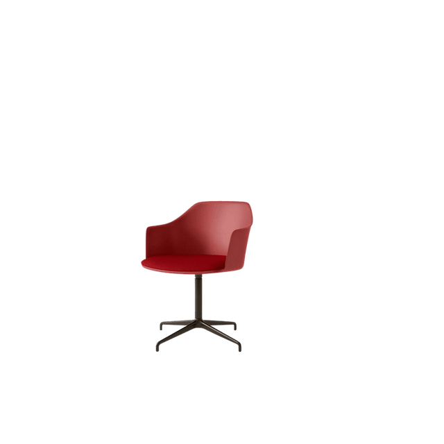 &tradition &Tradition Rely HW39 Spisebordsstol Med Armlæn Swivel Polstret Sæde Vermilion Red/Bronze/Vidar 0556