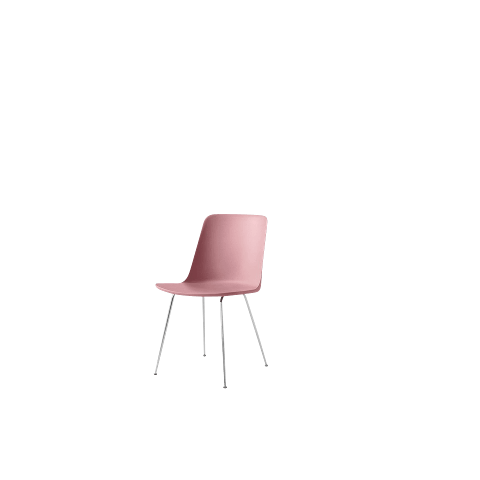 &Tradition Rely HW6 Dining Chair Without Armrest Soft Pink/ Chrome