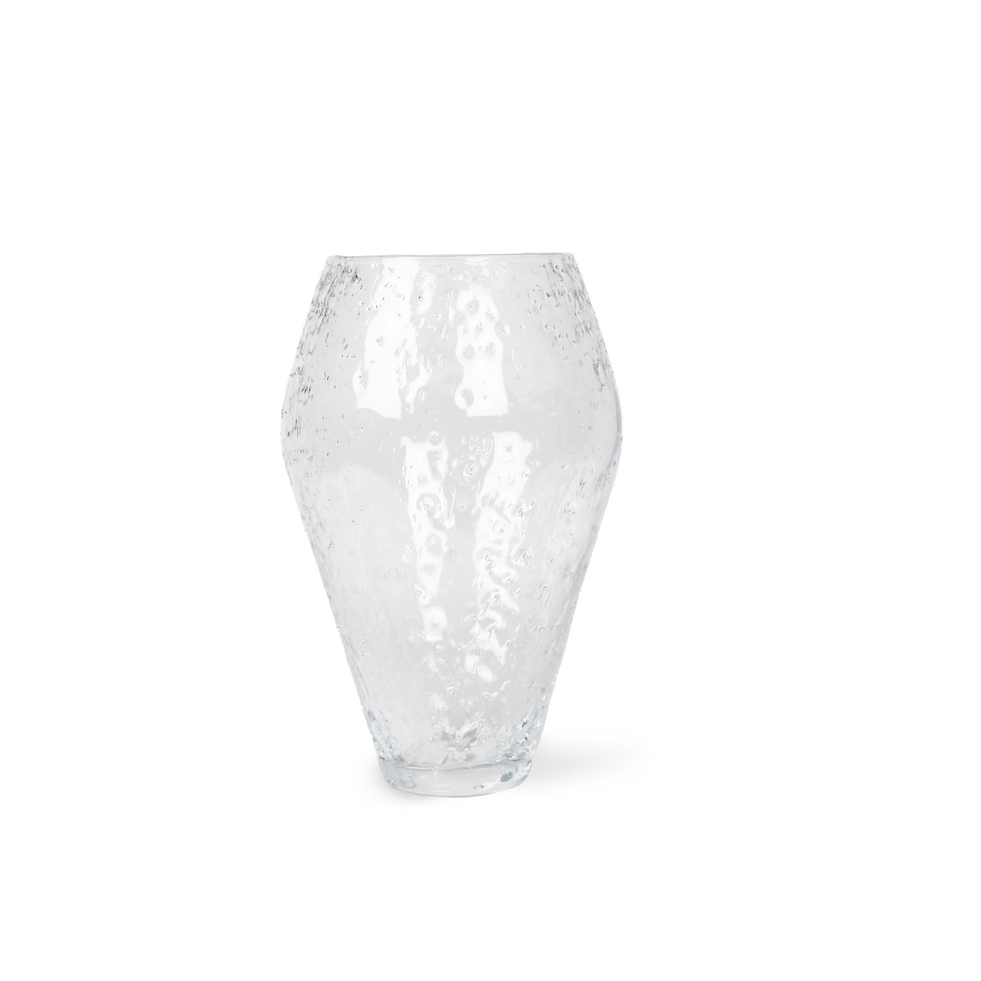 Ro Collection Crushed Glass Vase Large Clear 