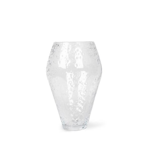 Crushed Glass Vase Large Clear