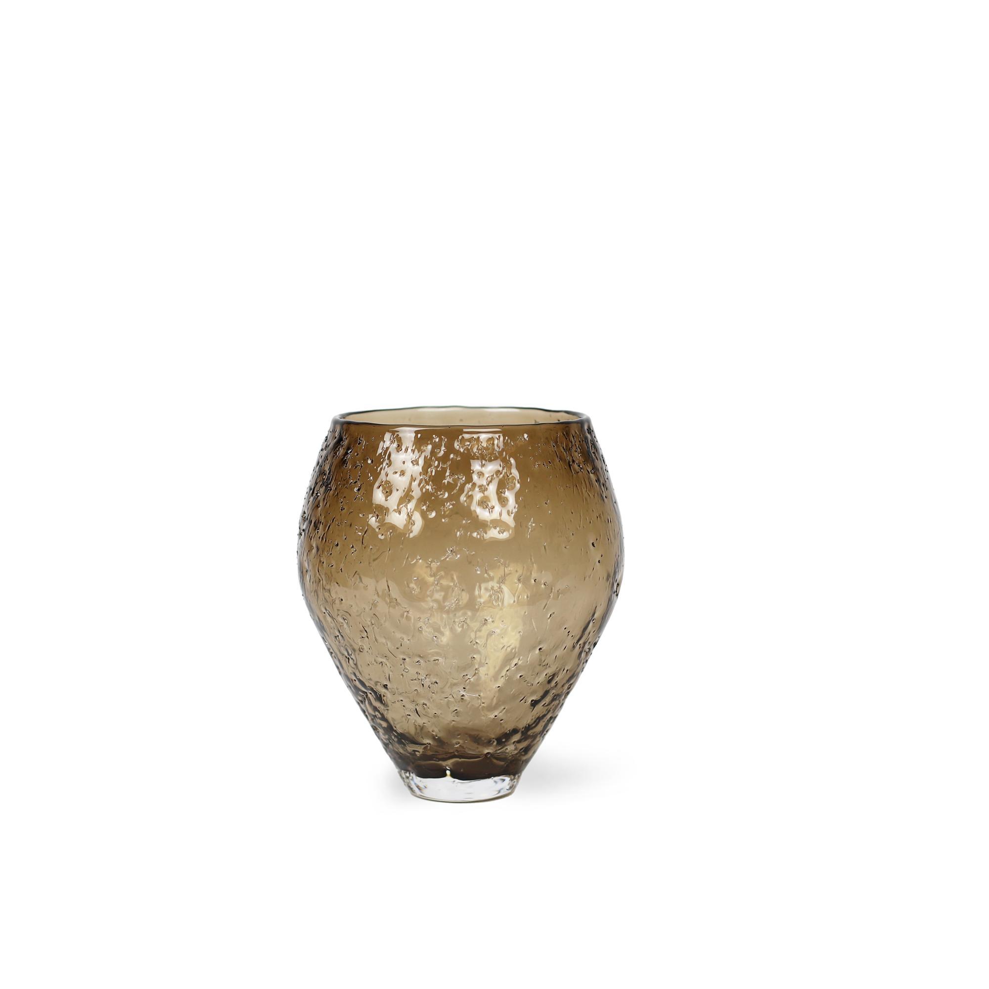 Ro Collection Crushed Glass Vase Medium Sepia Brown 