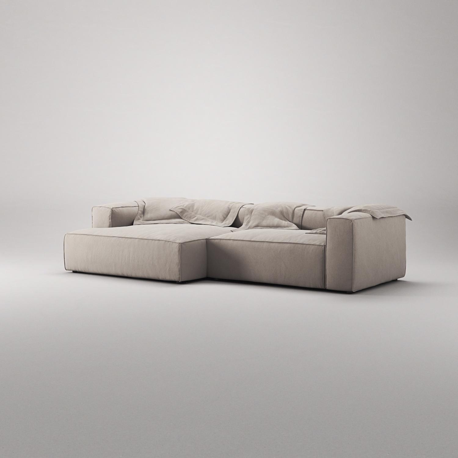 Decotique Grand 3-Personers Sofa Chaiselong Venstre Sandshell/Beige