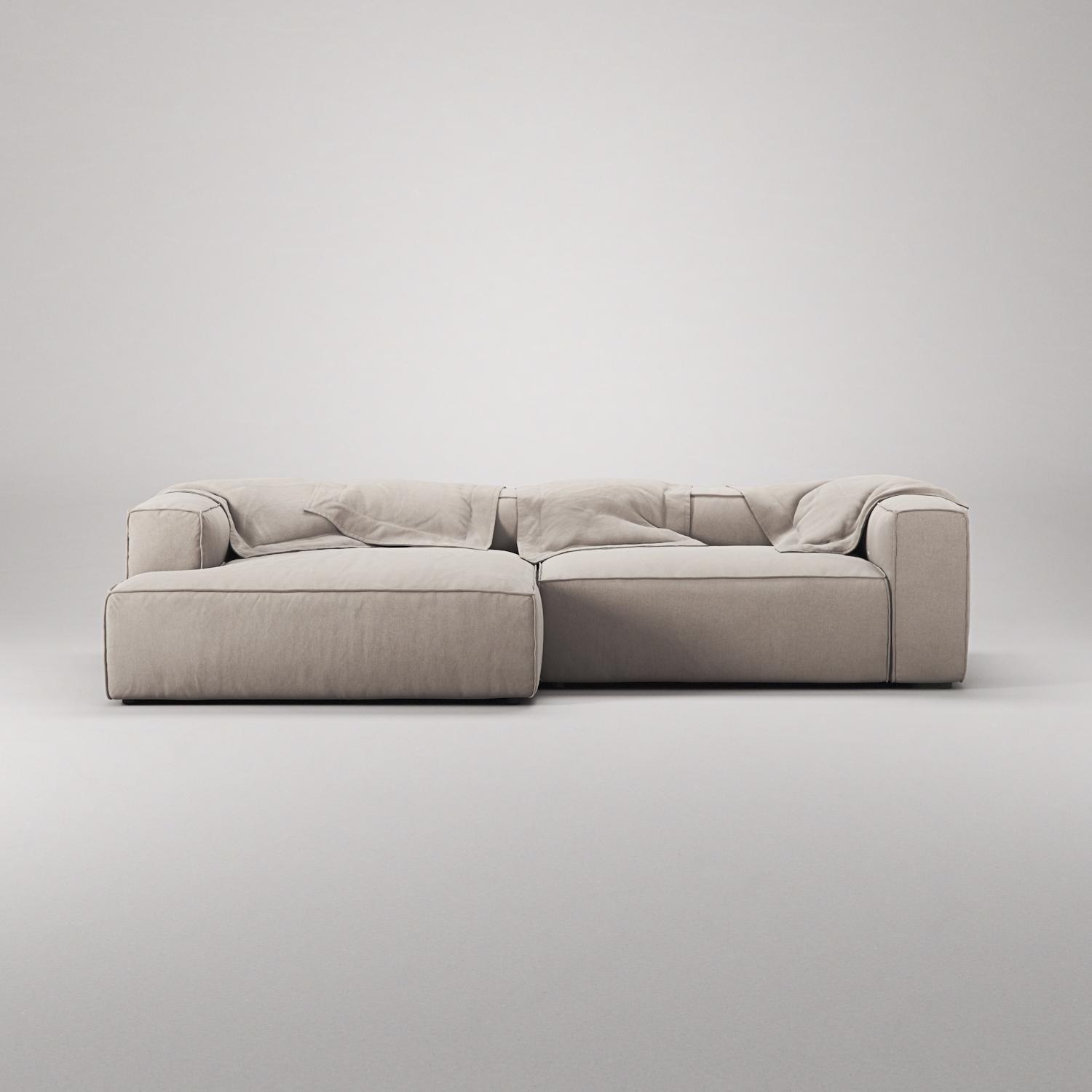 Decotique Grand 3-Personers Sofa Chaiselong Venstre Sandshell/Beige