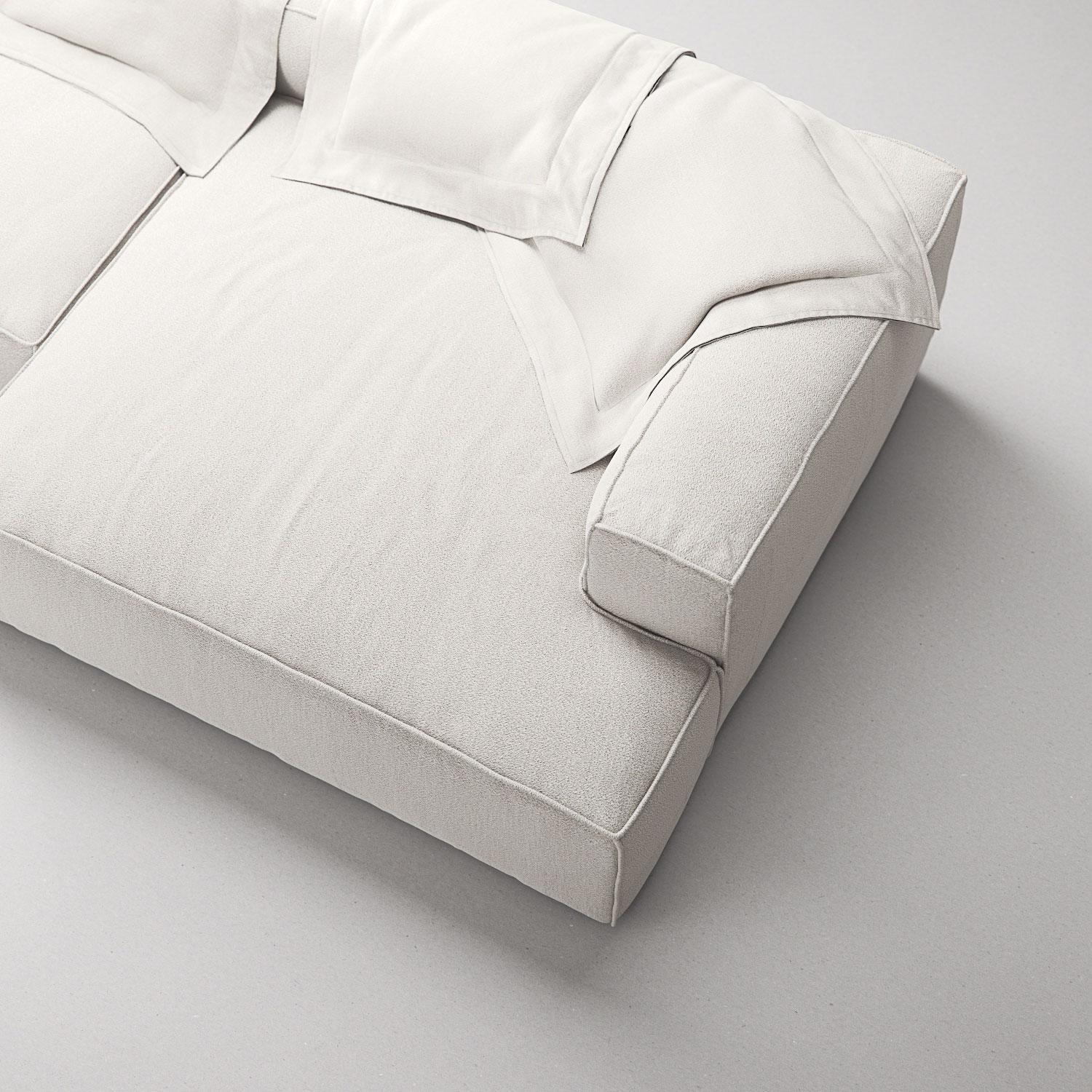 Decotique Grand 3-Personers Sofa Chaiselong Højre Steam/Hvid