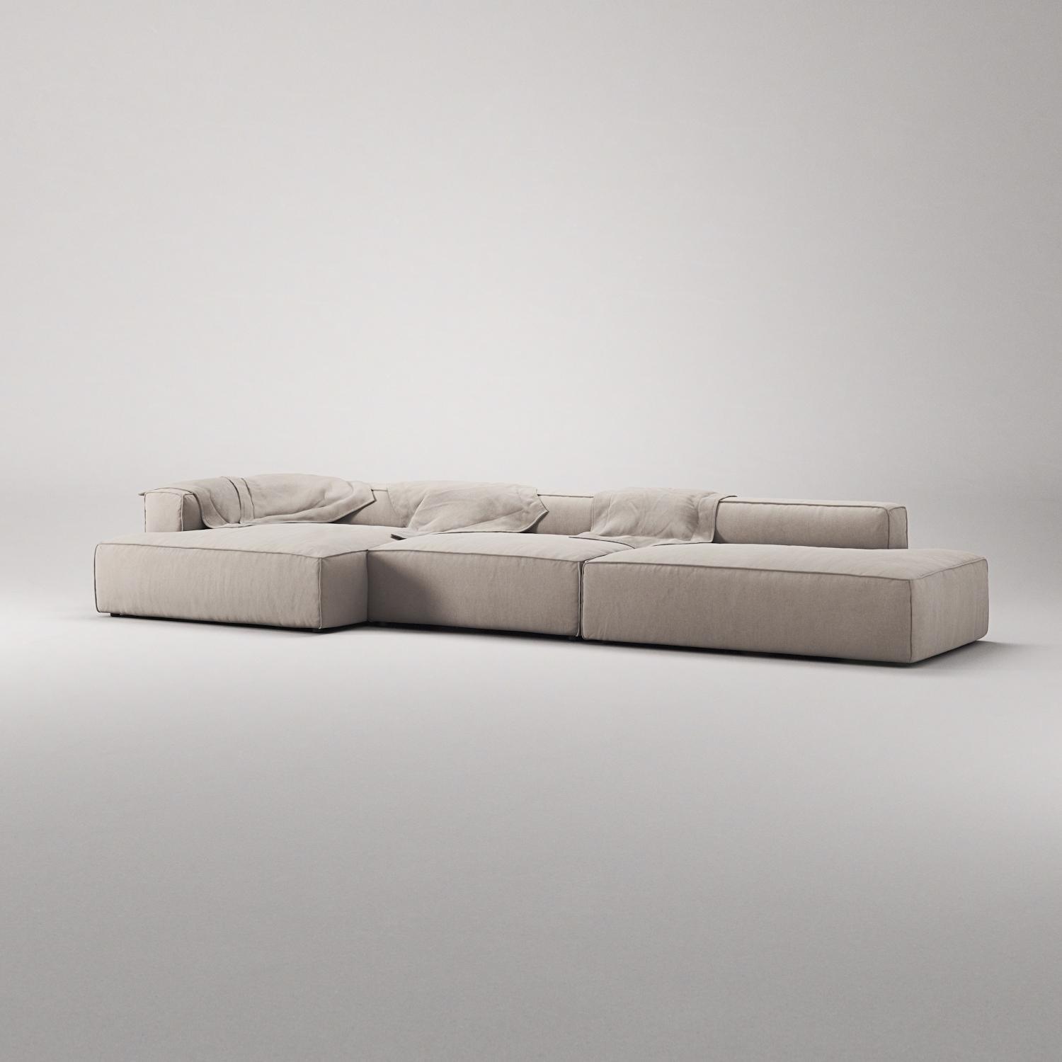 Decotique Grand 5-Personers Sofa Åben Ende Højre Sandshell/Beige
