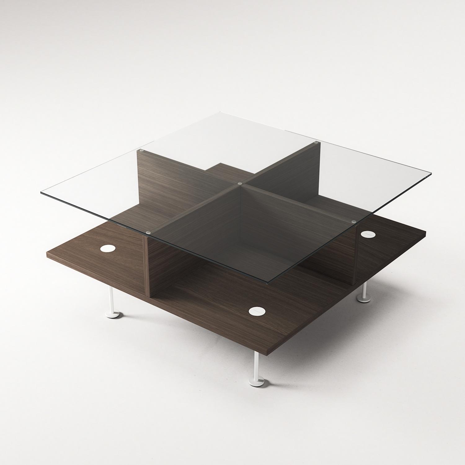 Decotique Vogue Sofabord 70x70 Mørk Eg/Hvidt