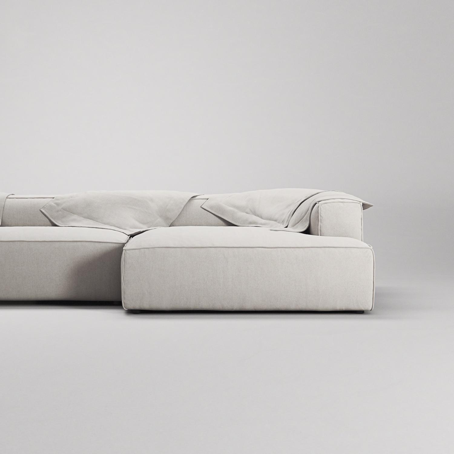 Decotique Grand 5-Personers Sofa Åben Ende Venstre Moonwhite