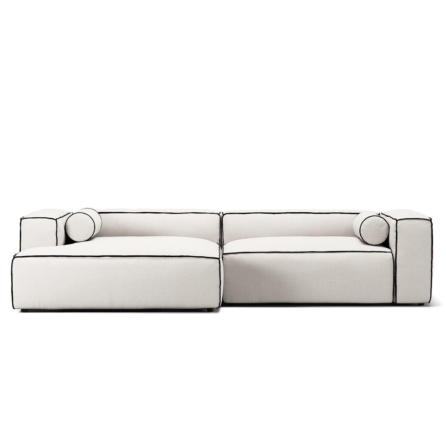 Decotique Grand Hue 3-zitsbank Chaise Longue links Steam/ Wit/ Grafietgrijs
