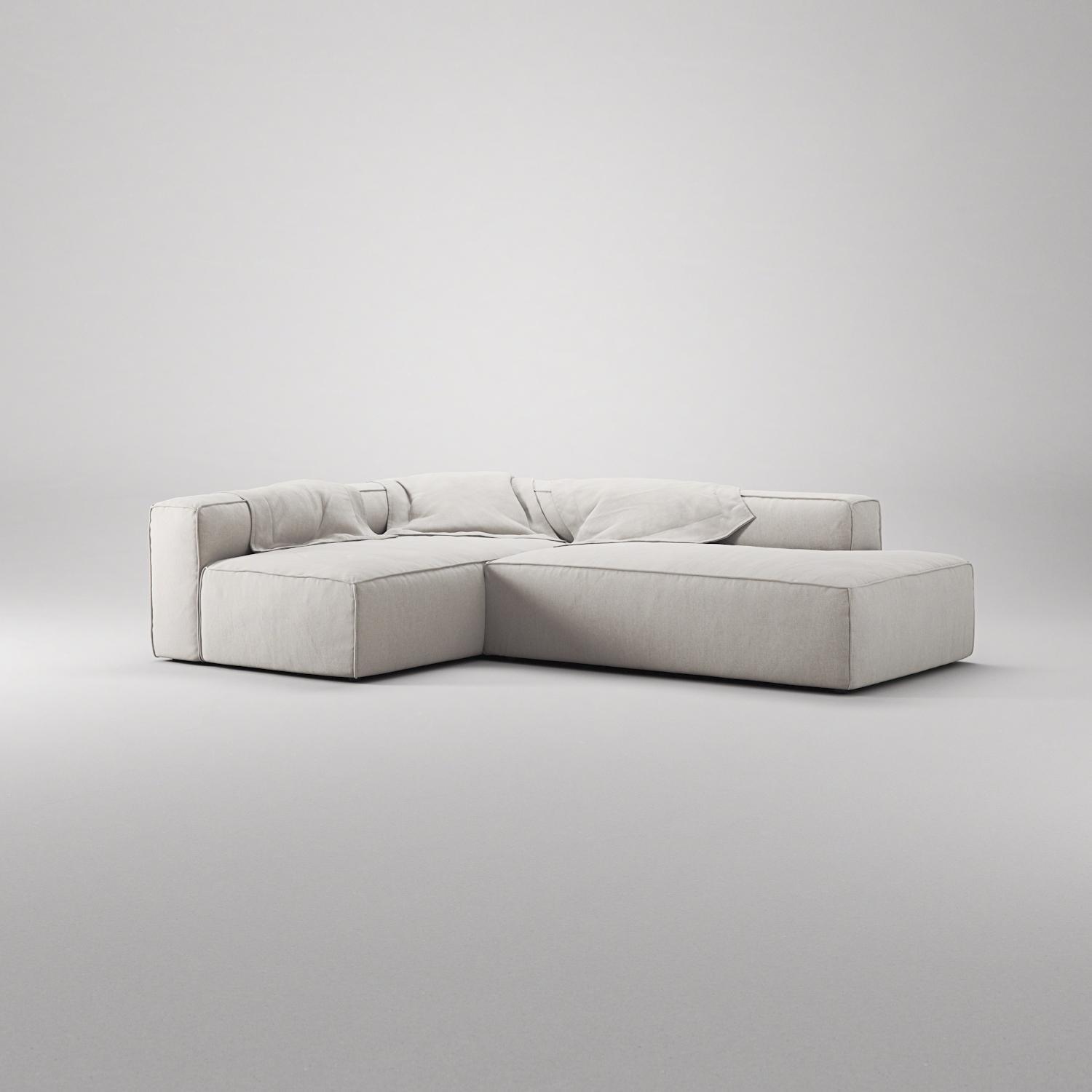Decotique Grand 3-Personers Loungesofa Åben Ende Højre Moonwhite