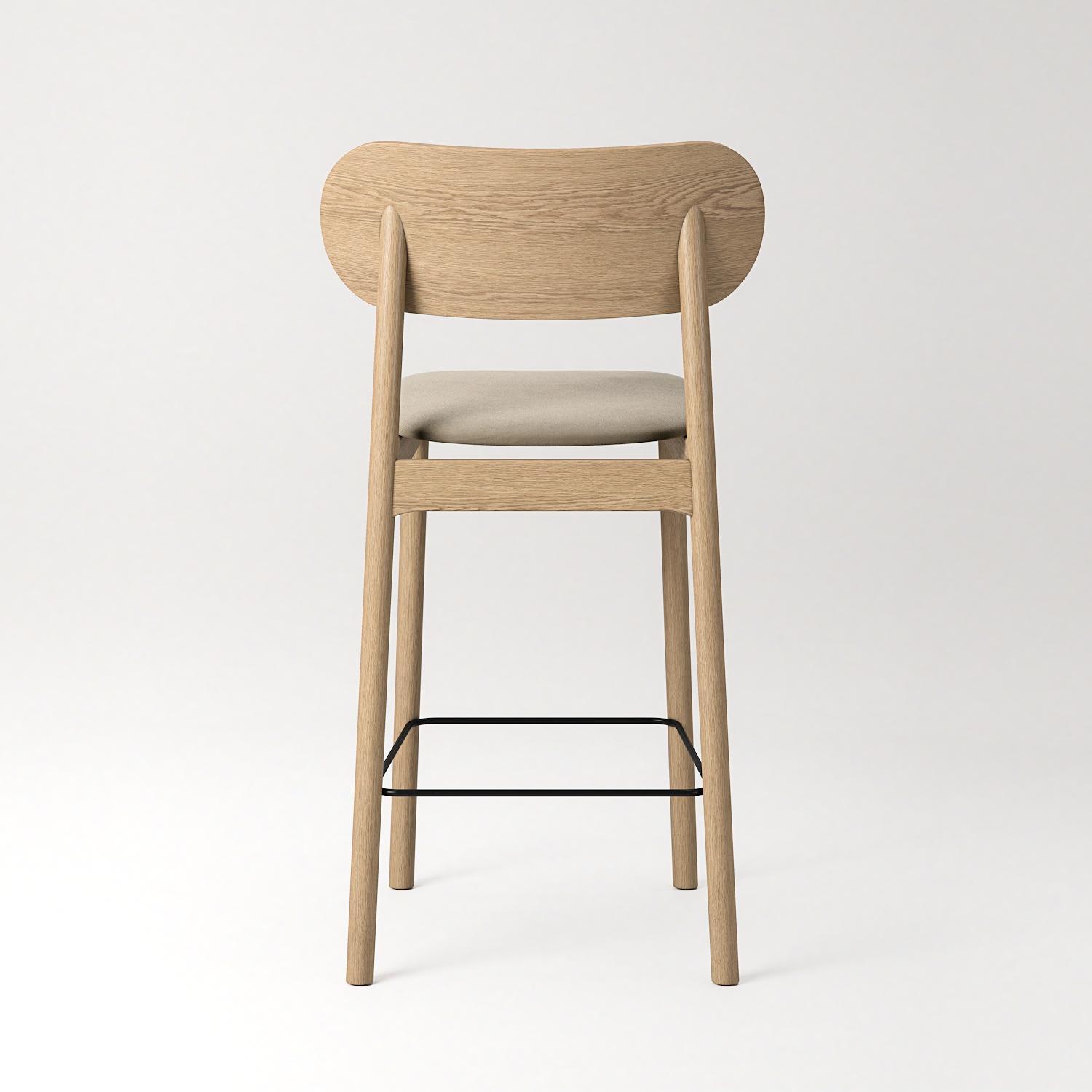 Decotique Elephant Barstol Naturligt Egetræ/Beige Fløjl