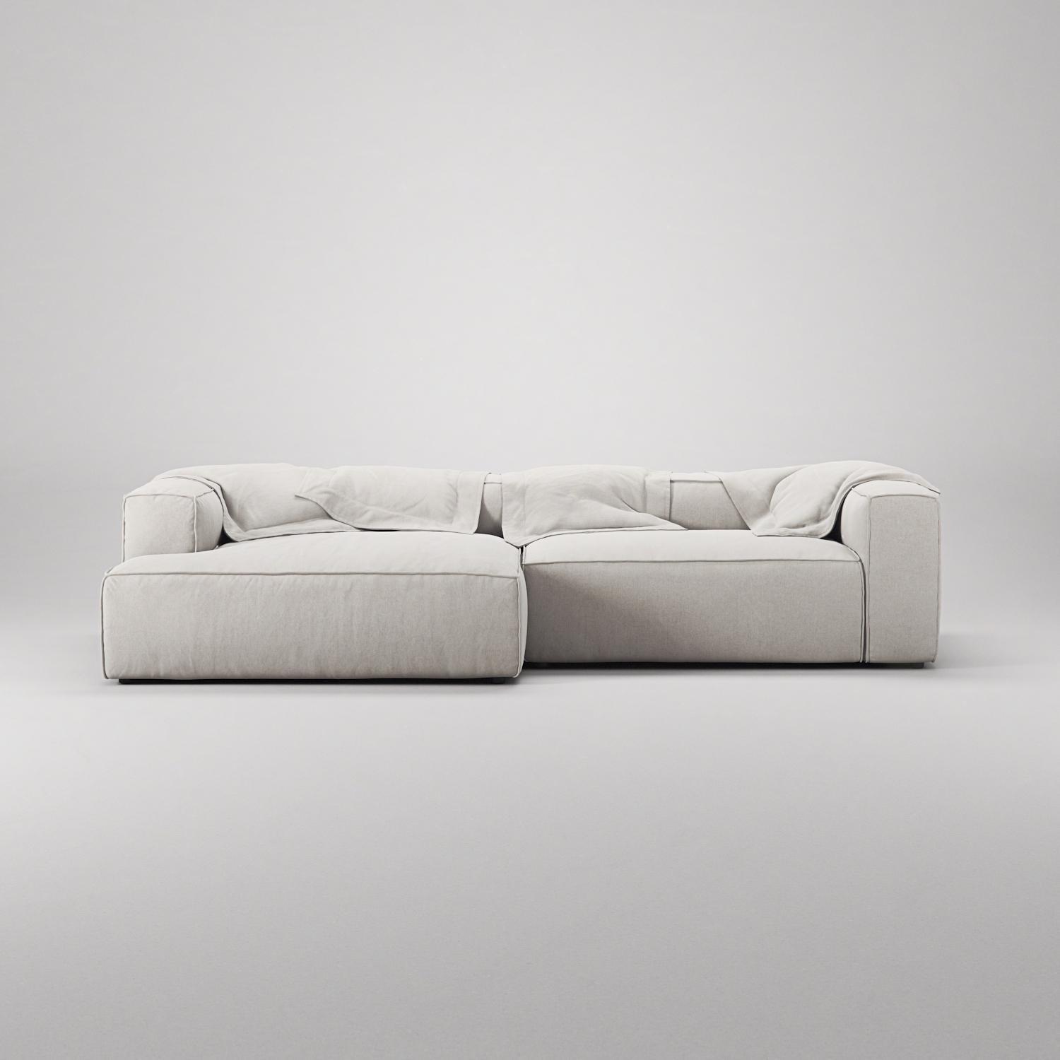 Decotique Grand 3-Personers Sofa Chaiselong Venstre Moonwhite