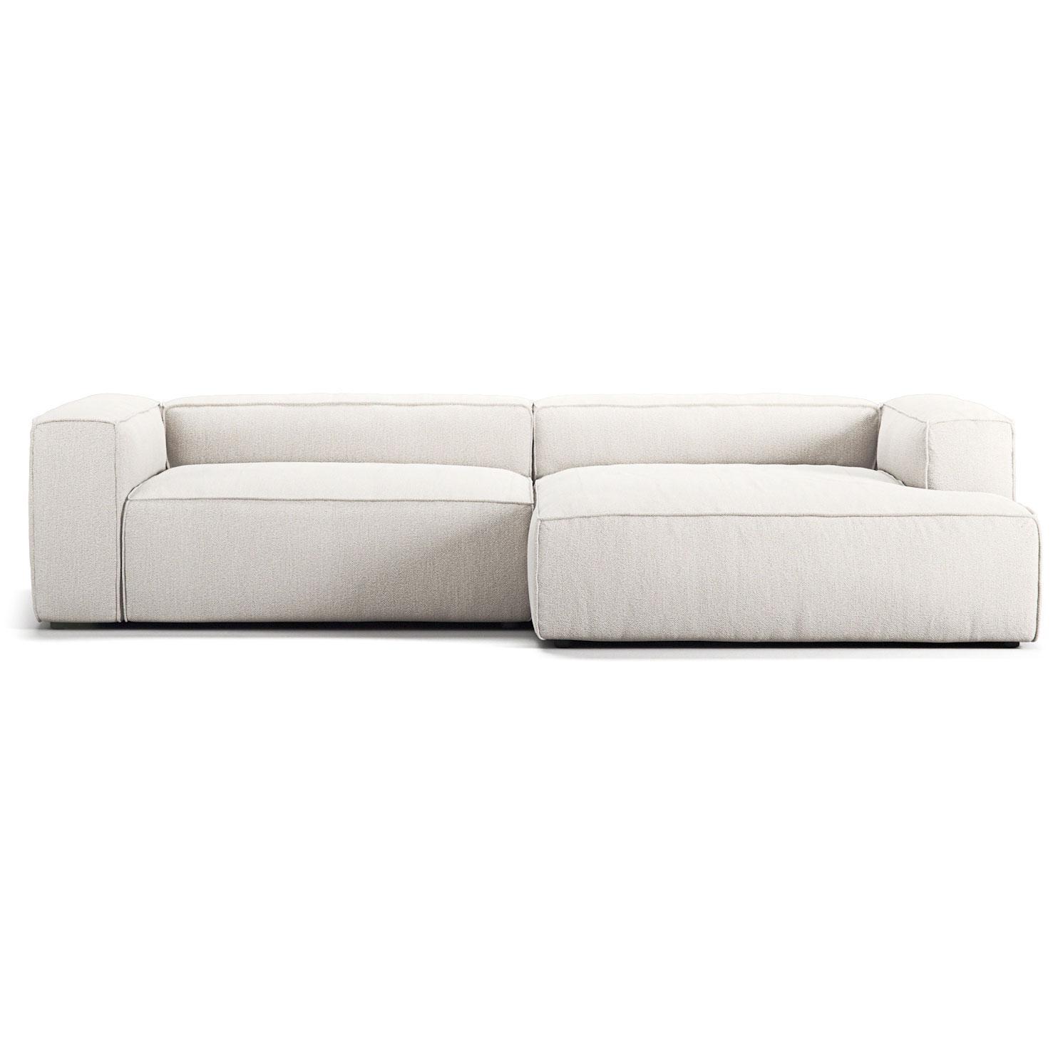 Decotique Grand 3-Personers Sofa Chaiselong Højre Steam/Hvid