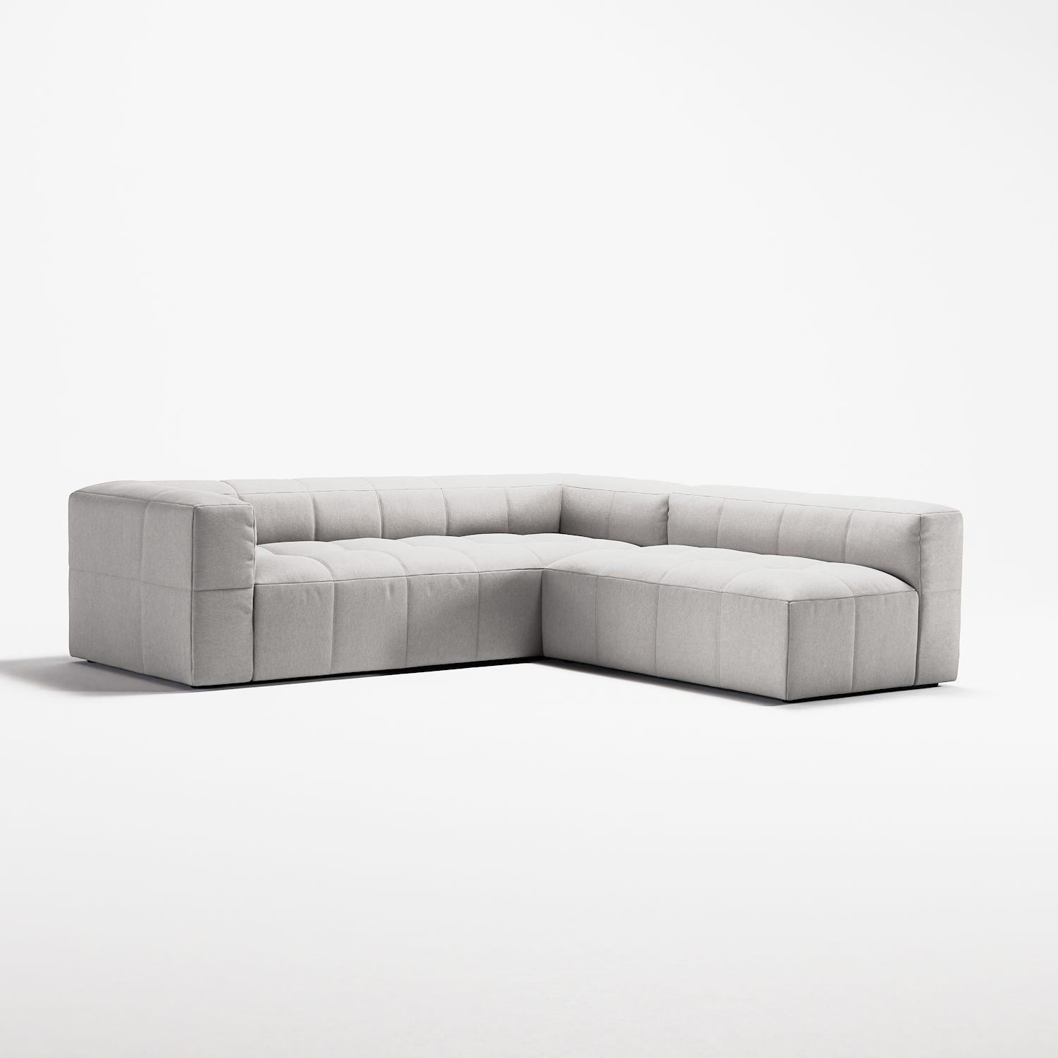 Decotique Mure 3-Personers Sofa Med Åben Ende Højre Moonwhite