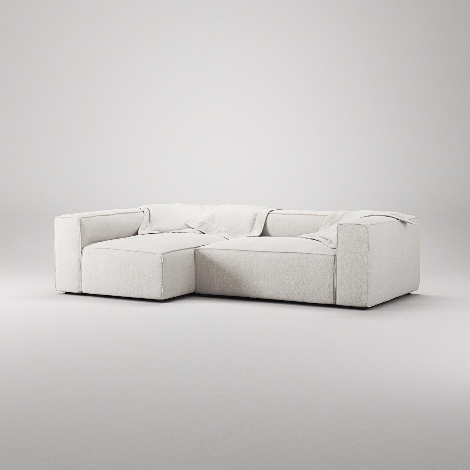 Decotique Grand 3-Personers Sofa Divan Venstre Steam/Hvid