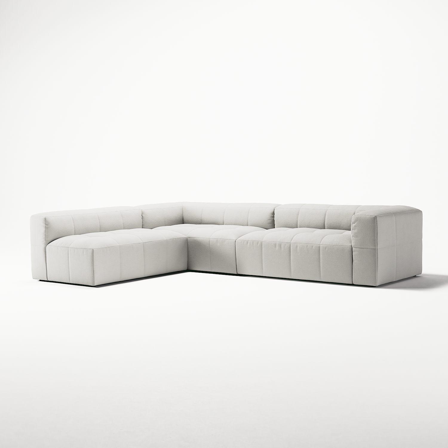 Decotique Mure 4-Personers Sofa Med Åben Ende Venstre Steam/Hvid