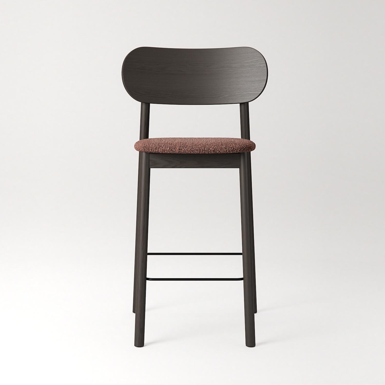 Decotique Elephant Barstol Mørkt Egetræ/Rust Bouclé