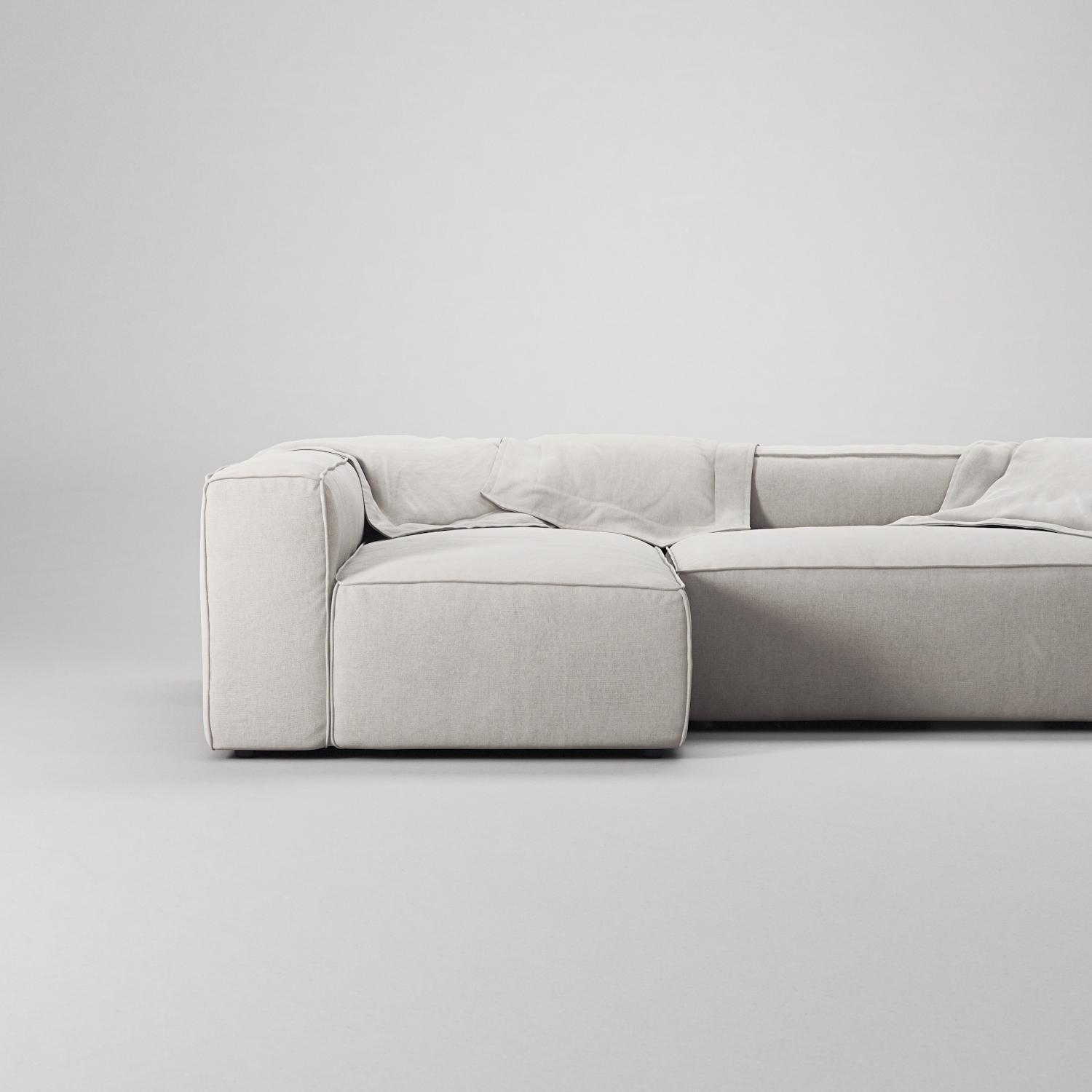 Decotique Grand 3-Personers Sofa Divan Venstre Moonwhite