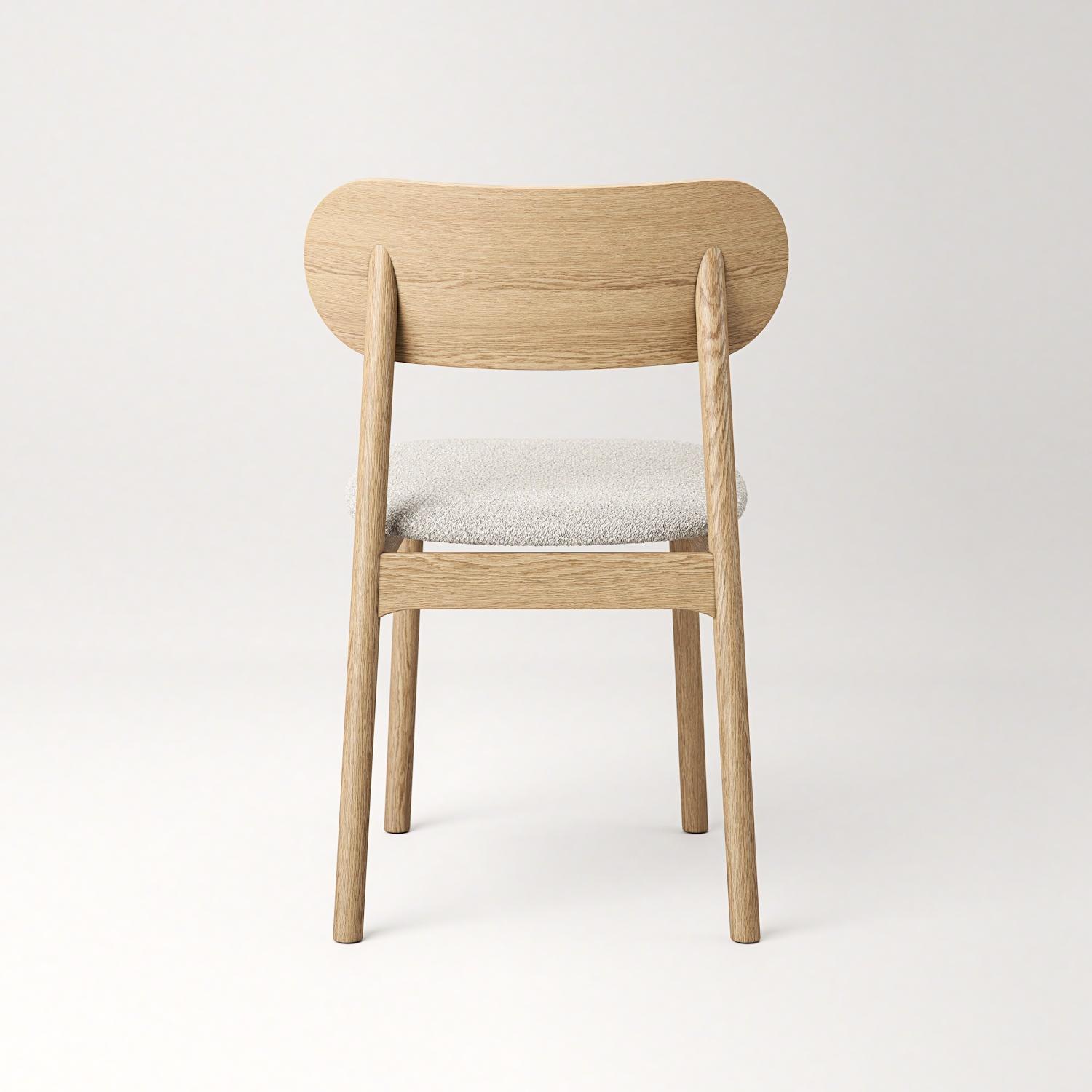 Decotique Elephant Spisebordsstol Naturligt Egetræ/Hvidt Bouclé