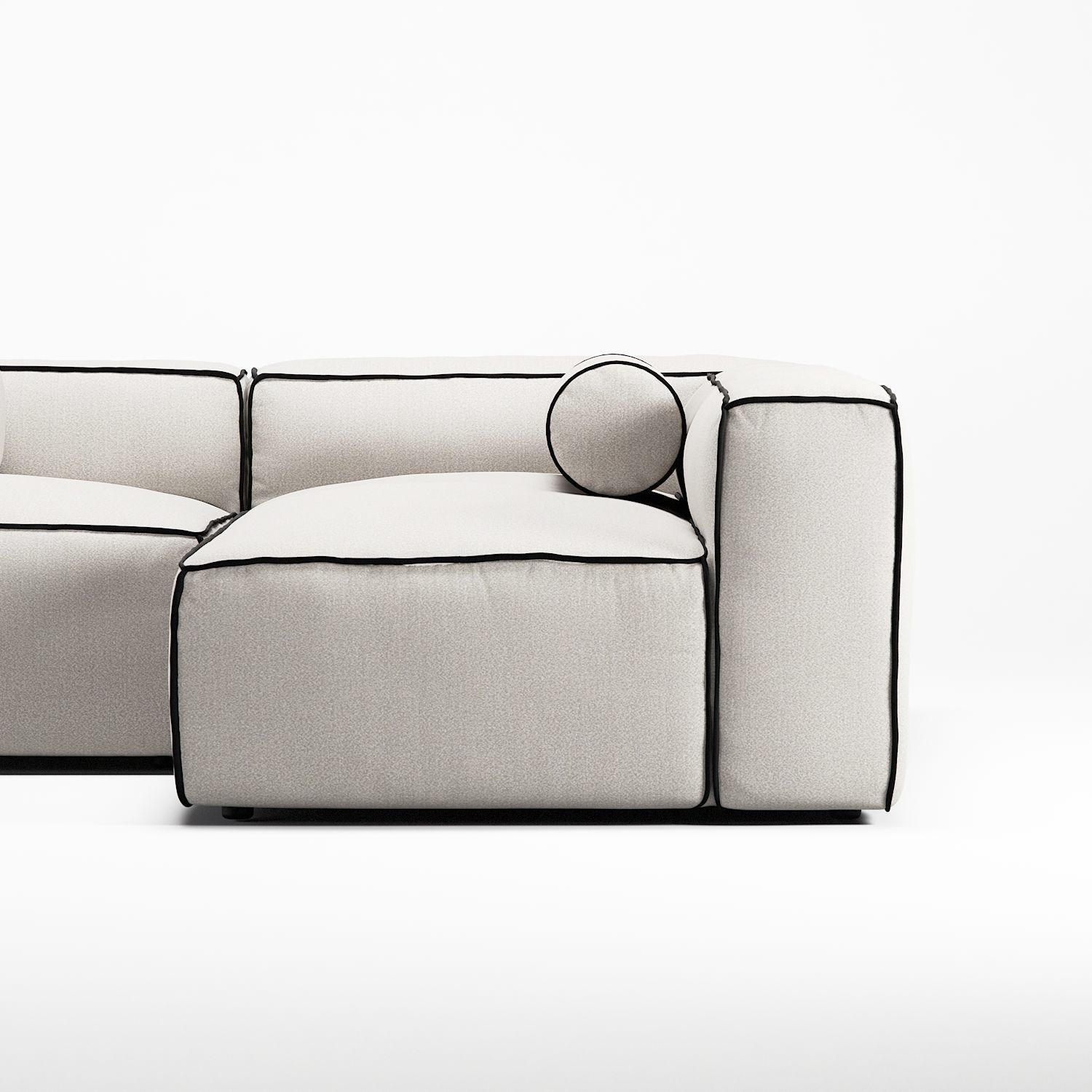 Decotique Grand Hue 3-Personers Loungesofa Åben Ende Venstre Steam/Hvid/Grafitgrå