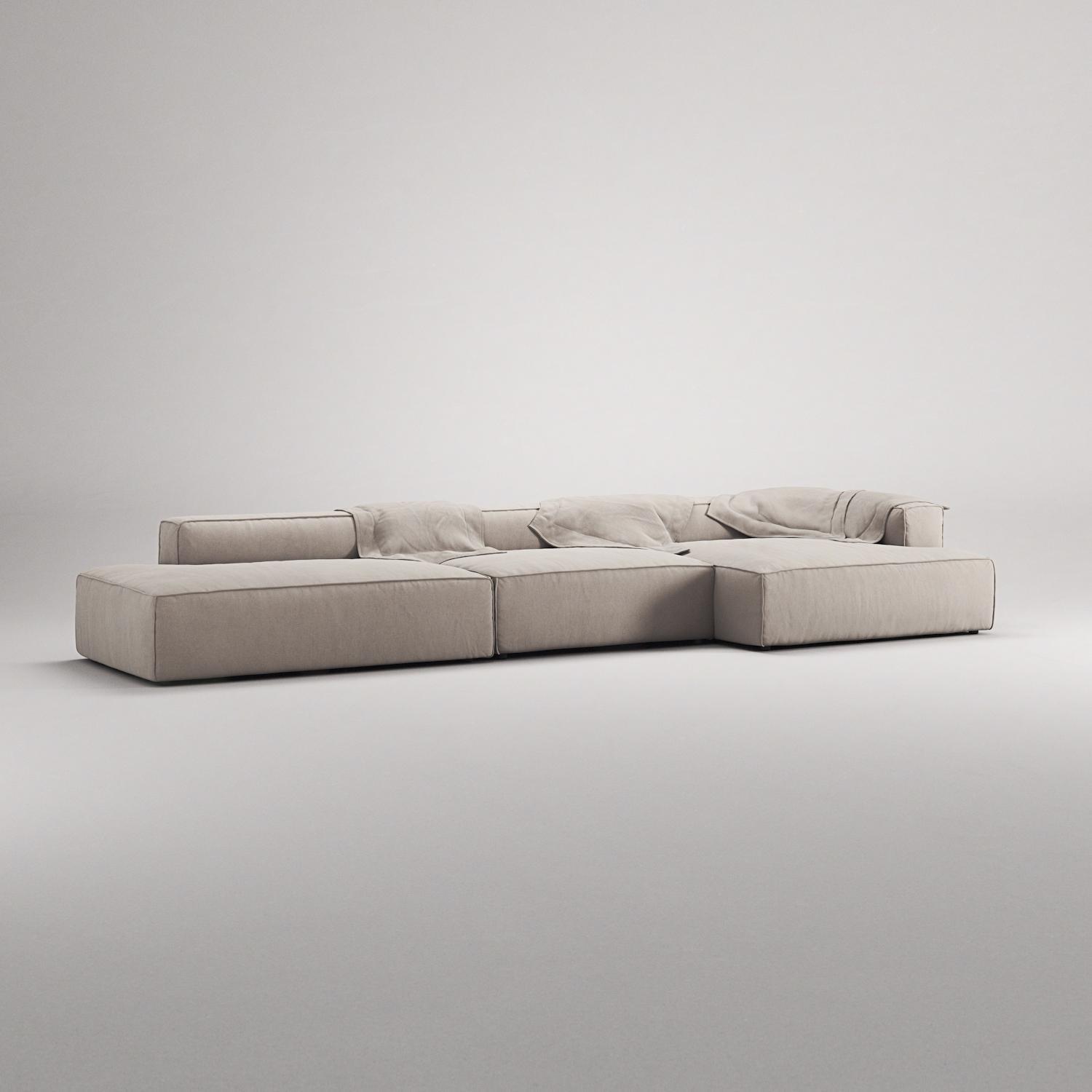 Decotique Grand 5-Personers Sofa Åben Ende Venstre Sandshell/Beige