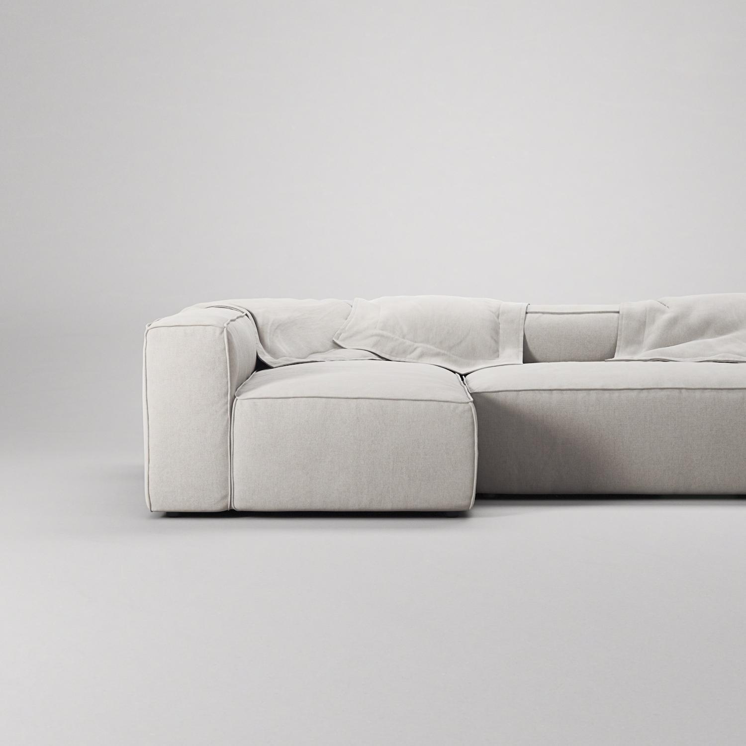 Decotique Grand 4-Personers Sofa Divan Venstre Moonwhite