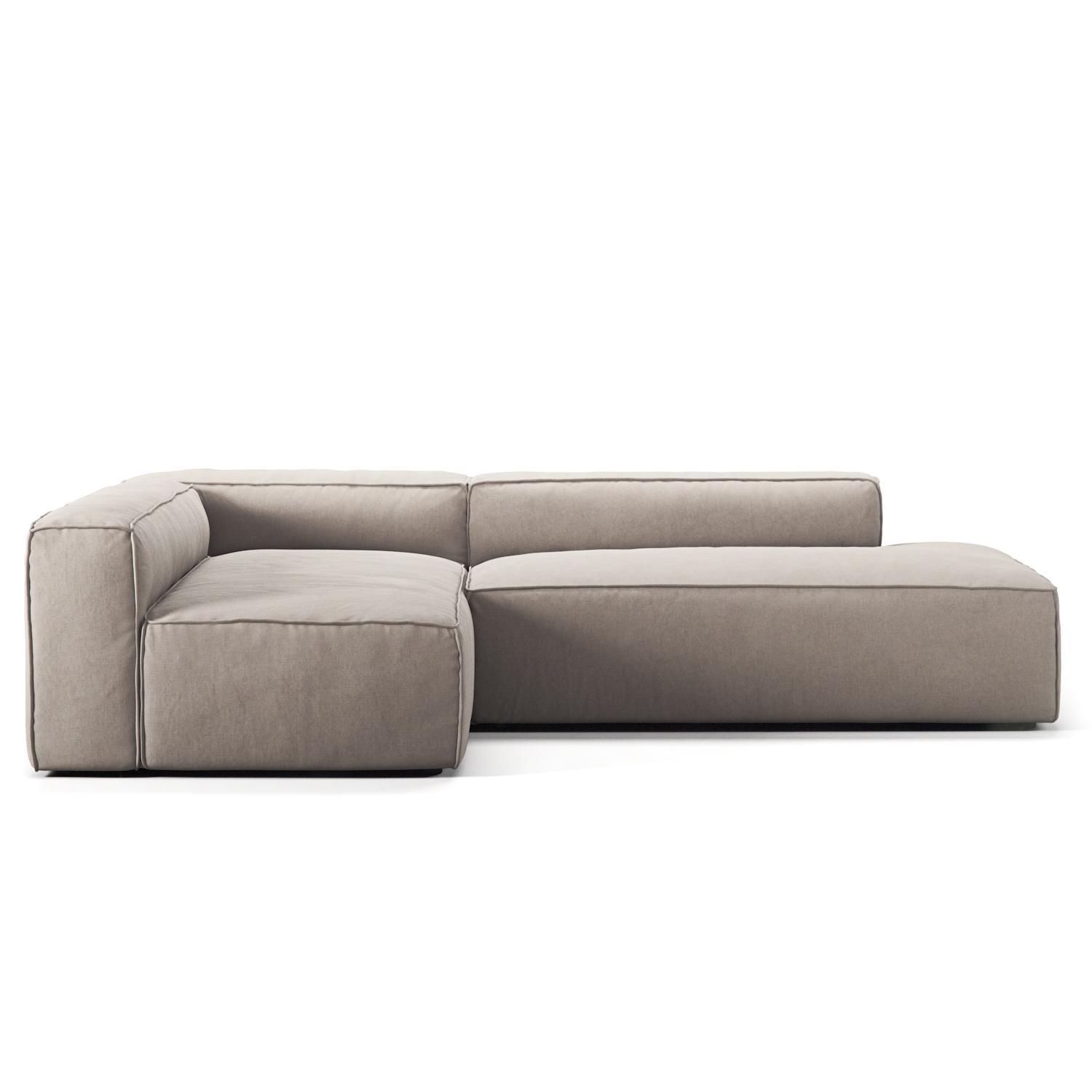 Canapé 3 places Decotique Grand, ouvert côté droit, couleur Sandshell/ Beige