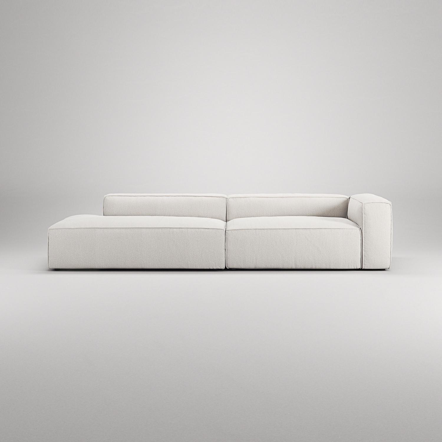 Decotique Grand 3-Personers Sofa Åben Ende Venstre Steam/Hvid