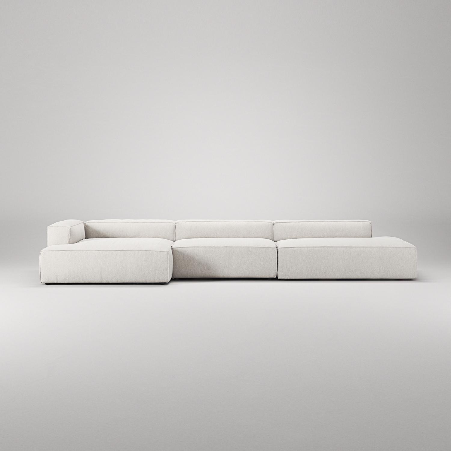 Decotique Grand 5-Personers Sofa Åben Ende Højre Steam/Hvid