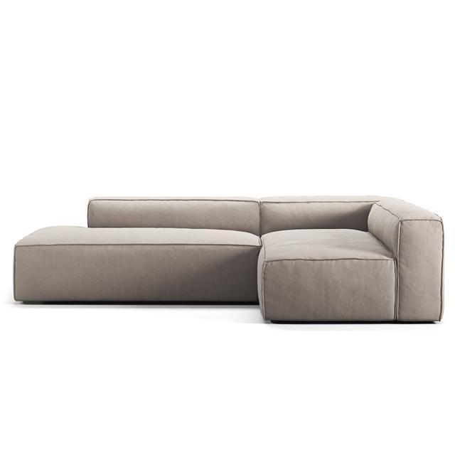 Decotique Grand 3-zits Loungebank Open Einde Links Zandkleurig/ Beige