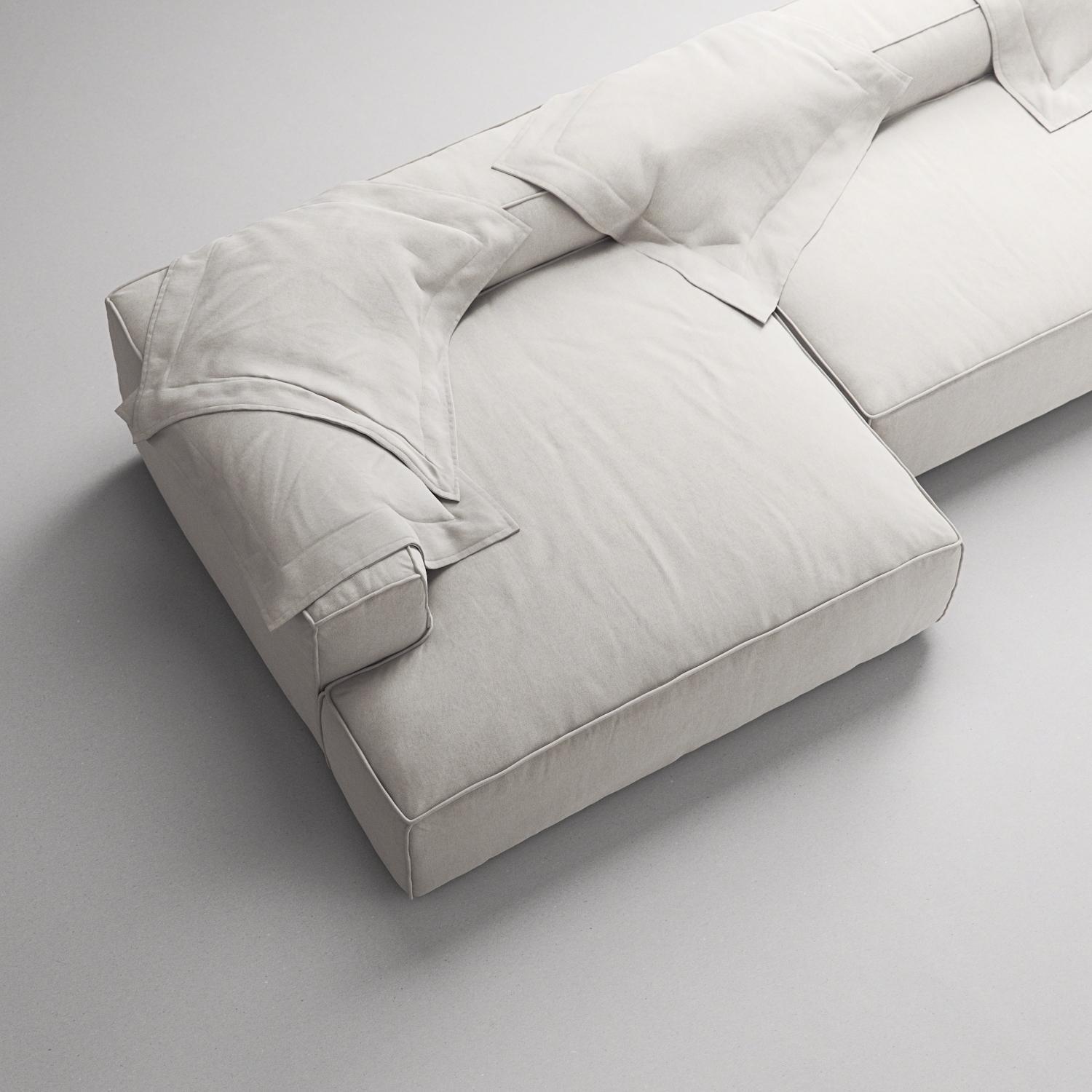 Decotique Grand 5-Personers Sofa Åben Ende Højre Moonwhite