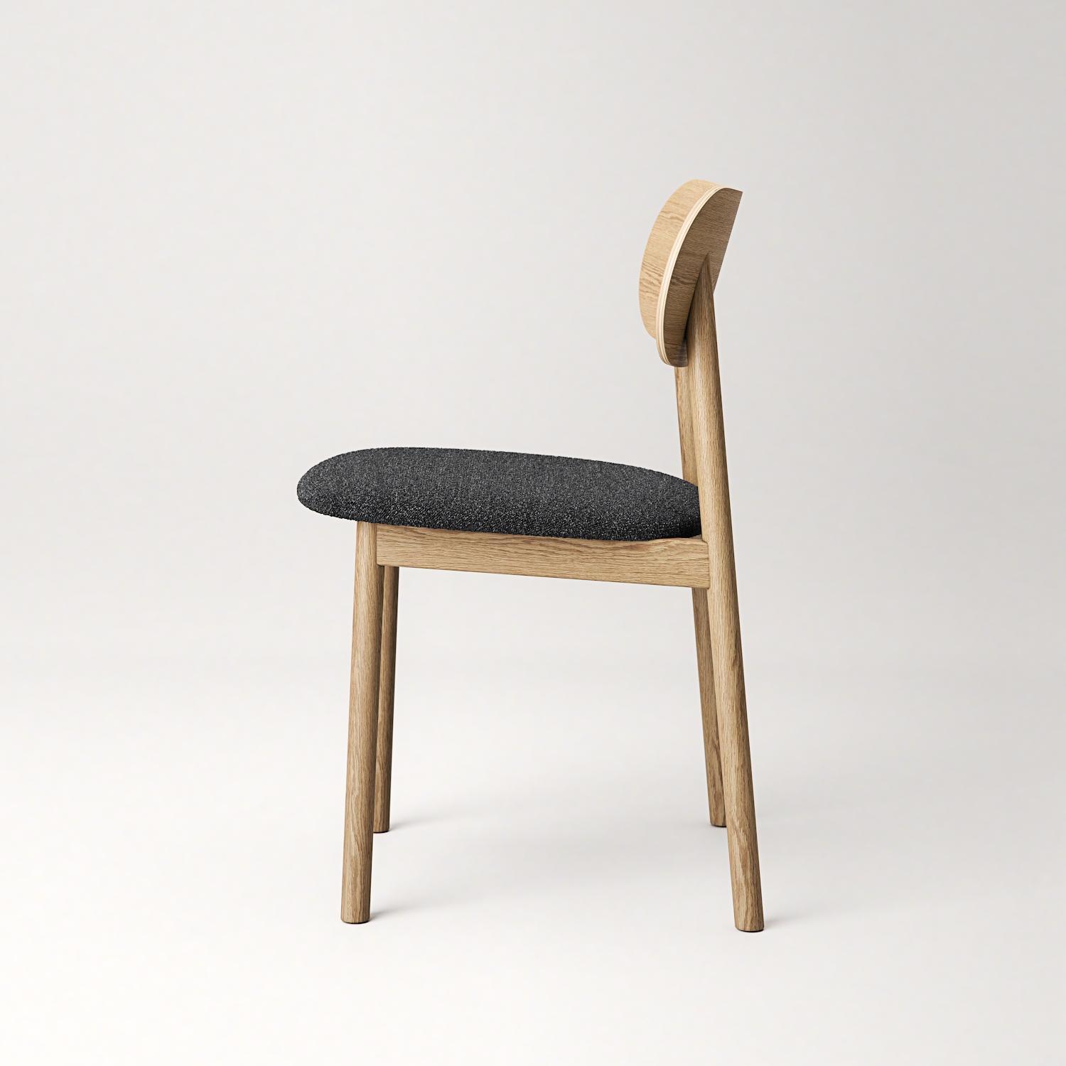 Decotique Elephant Spisebordsstol Naturligt Egetræ/Antracitfarvet Bouclé