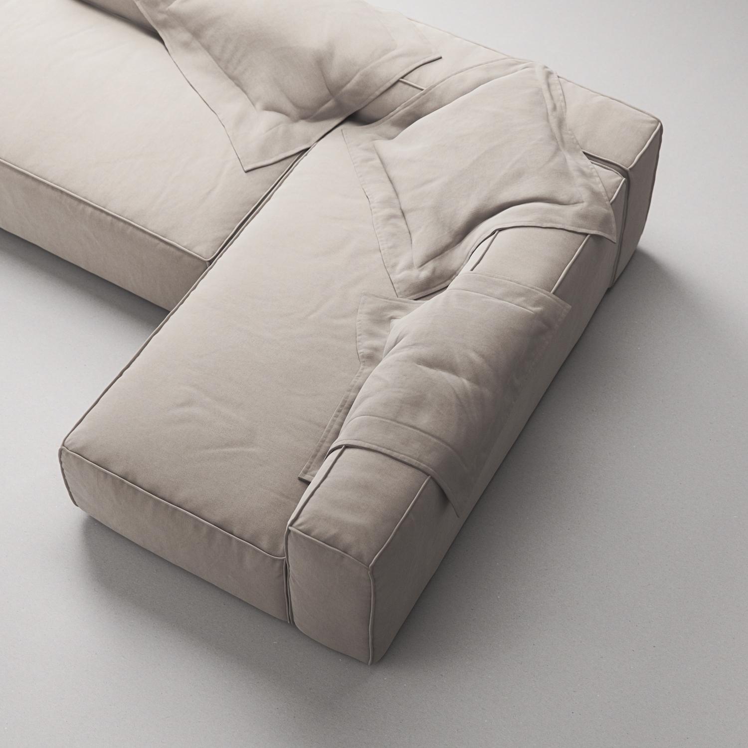 Decotique Grand 3-Personers Loungesofa Åben Ende Venstre Sandshell/Beige