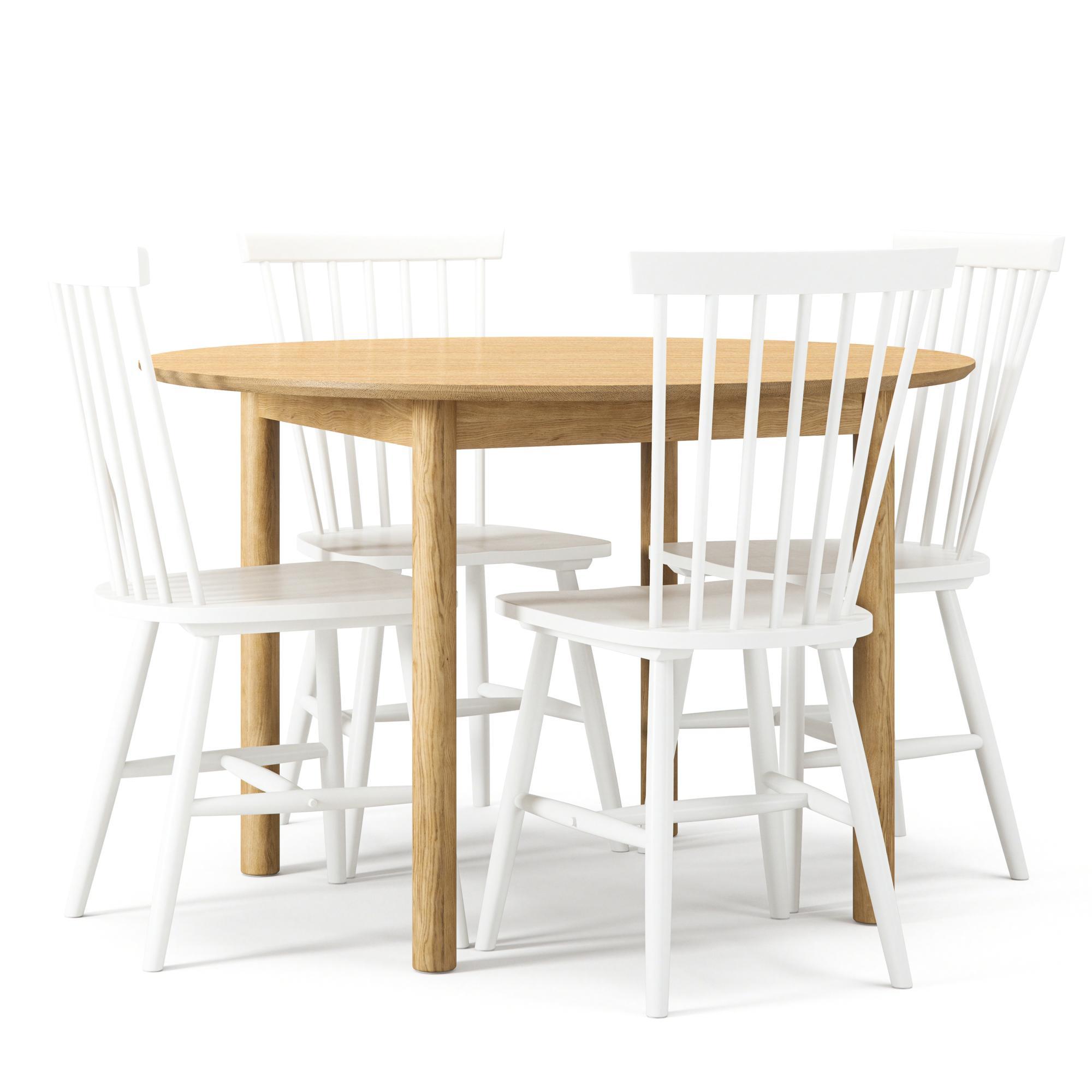 Department Eettafelset Wood Eiken/ Wit