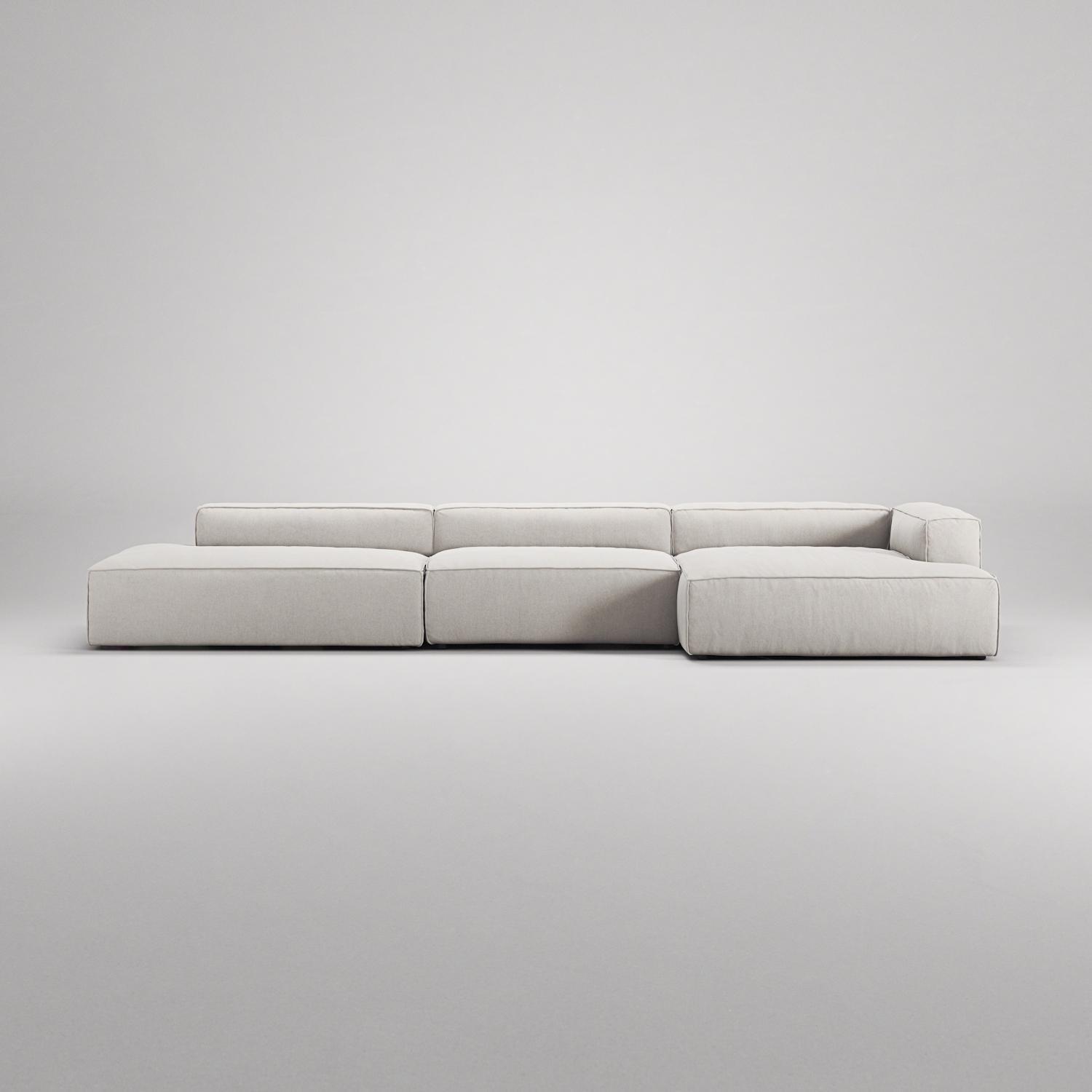 Decotique Grand 5-Personers Sofa Åben Ende Venstre Moonwhite