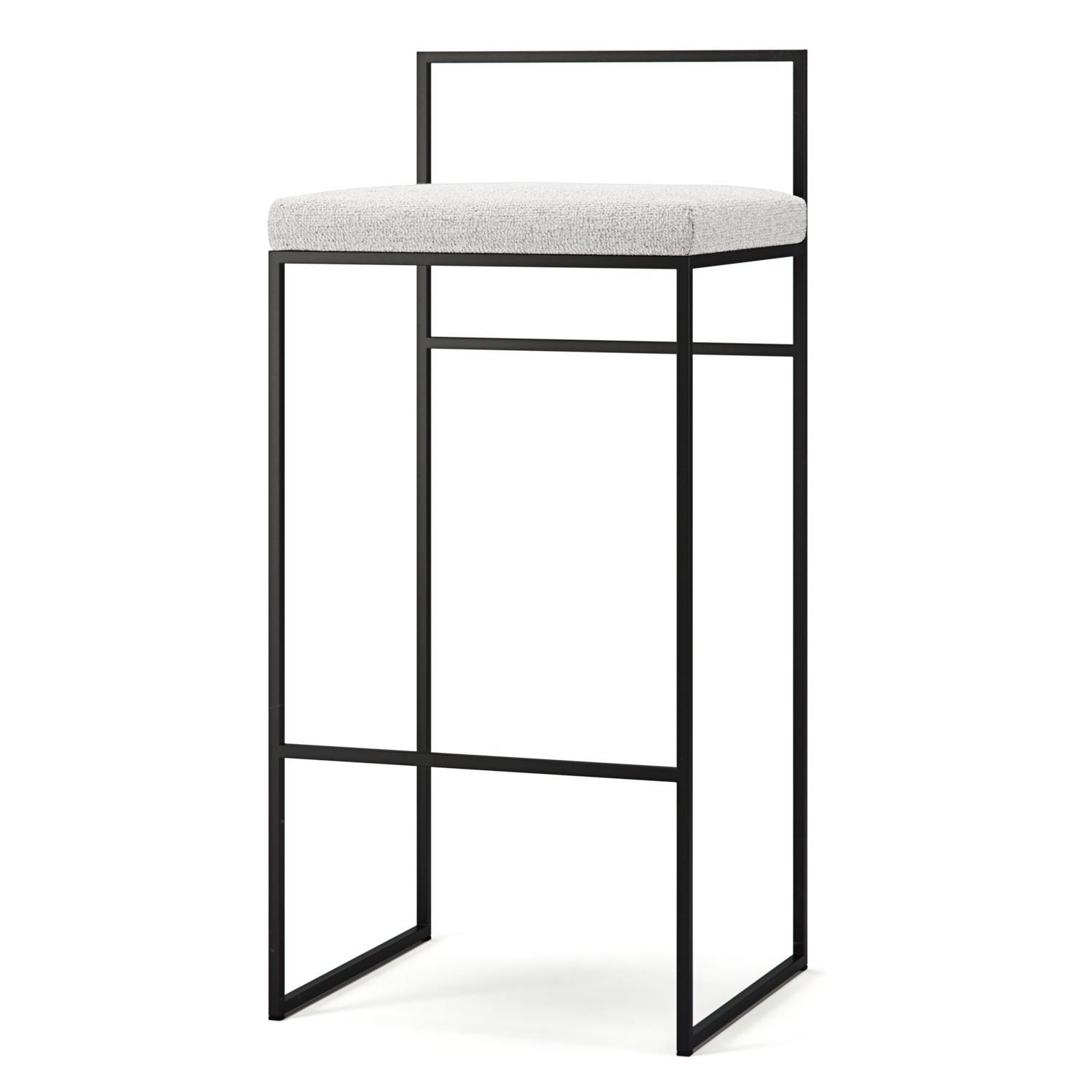 Department Barhocker mit Rückenlehne 90 cm Schwarz/Pazifikweiß