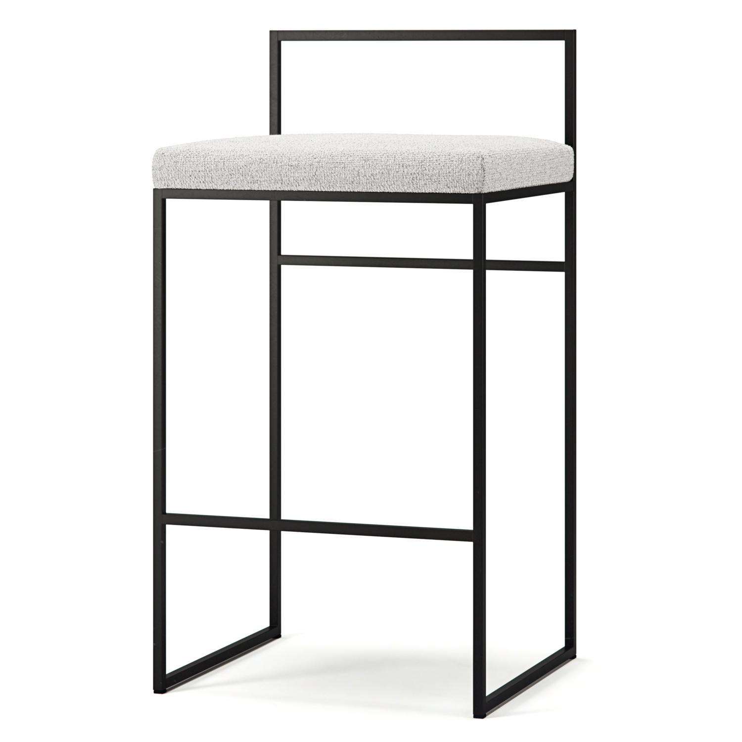 Department Barkruk met Rugleuning 80 cm Zwart/ Pacific White