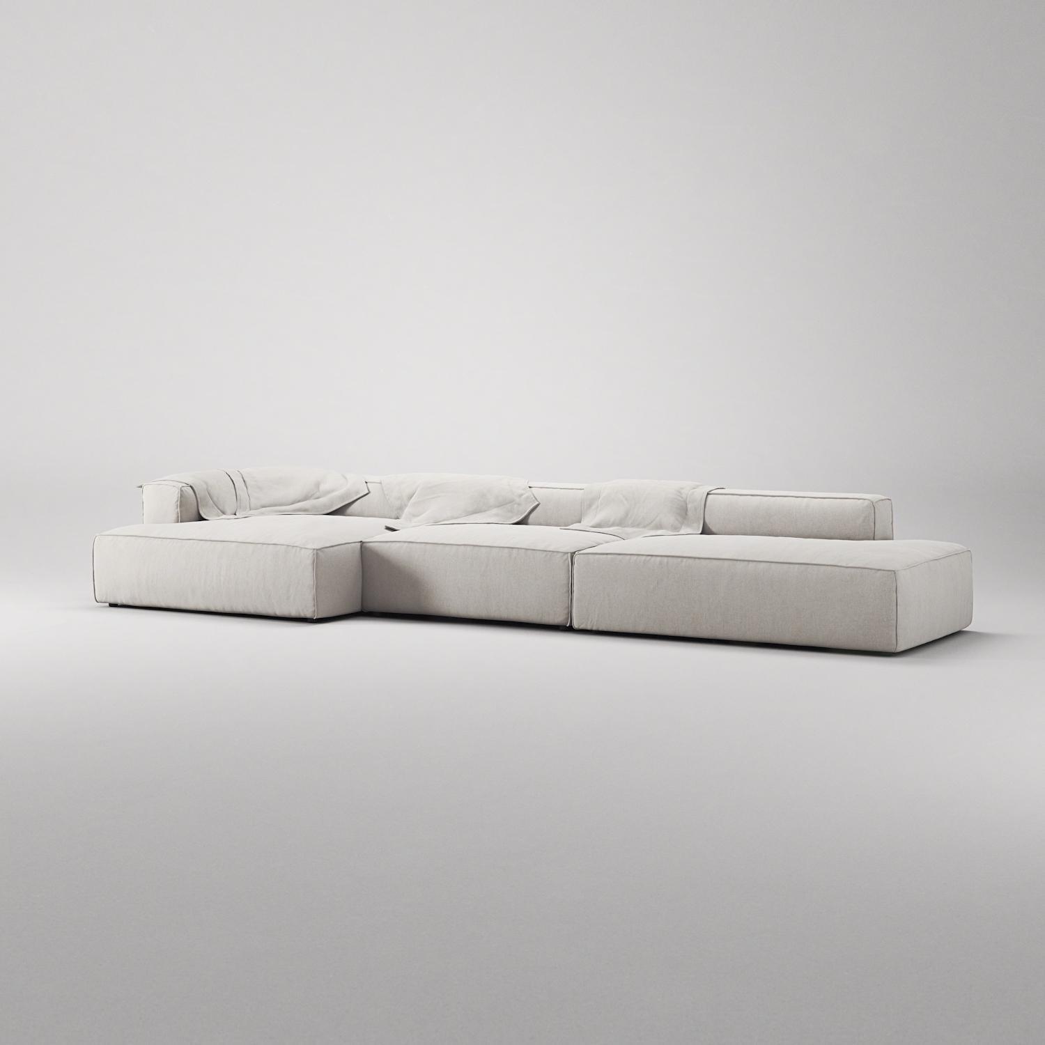 Decotique Grand 5-Personers Sofa Åben Ende Højre Moonwhite