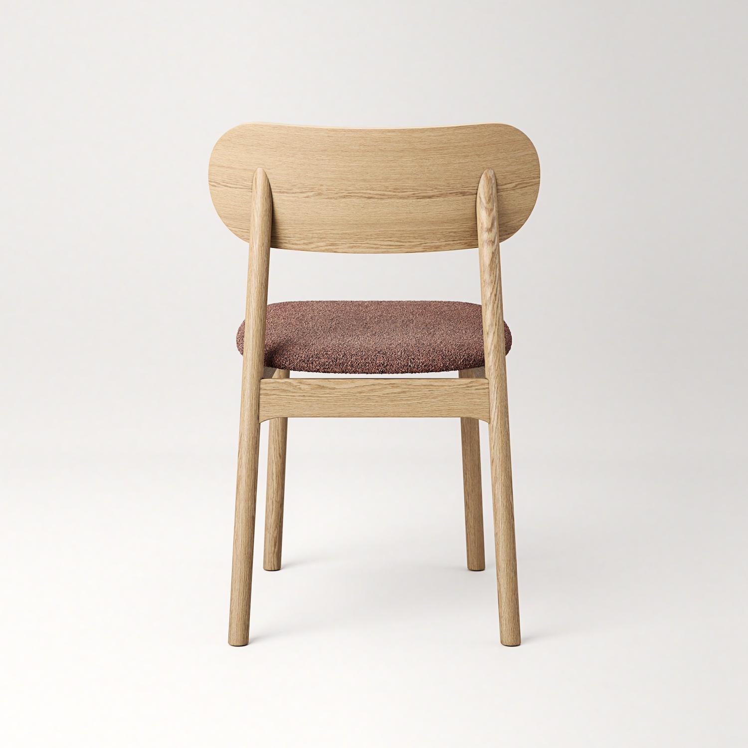 Decotique Elephant Spisebordsstol Naturligt Egetræ/Rustfarvet Bouclé