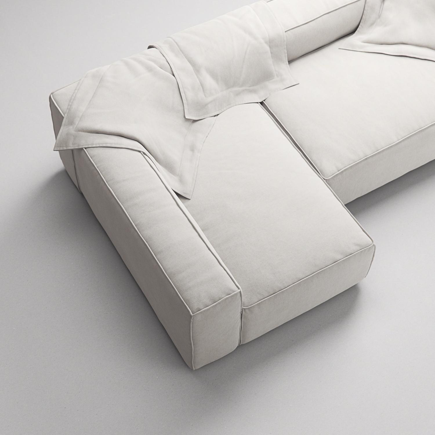 Decotique Grand 3-Personers Sofa Divan Venstre Moonwhite